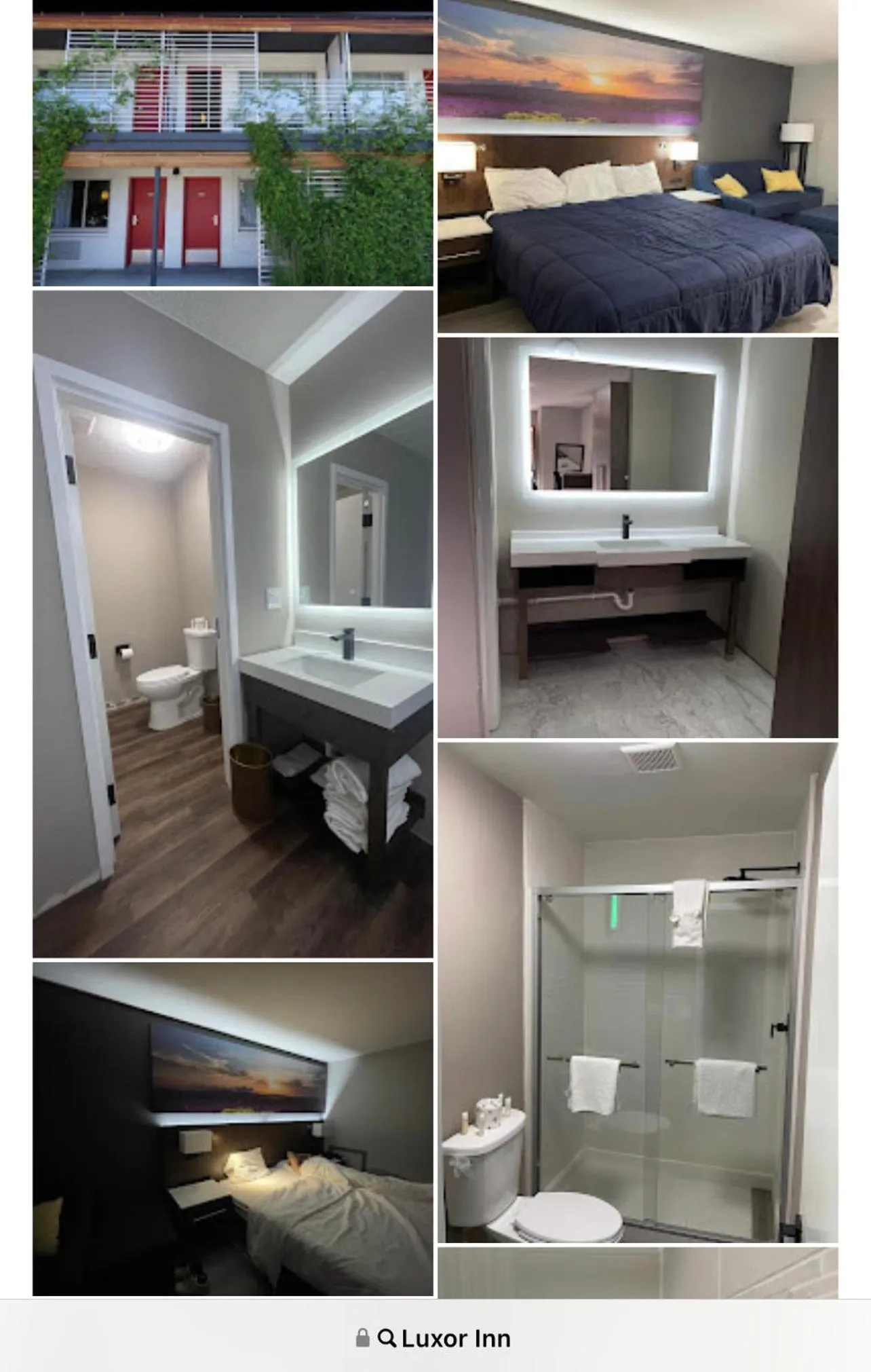 Bathroom, Bed in Luxor Inn & Suites, a Travelodge by Wyndham