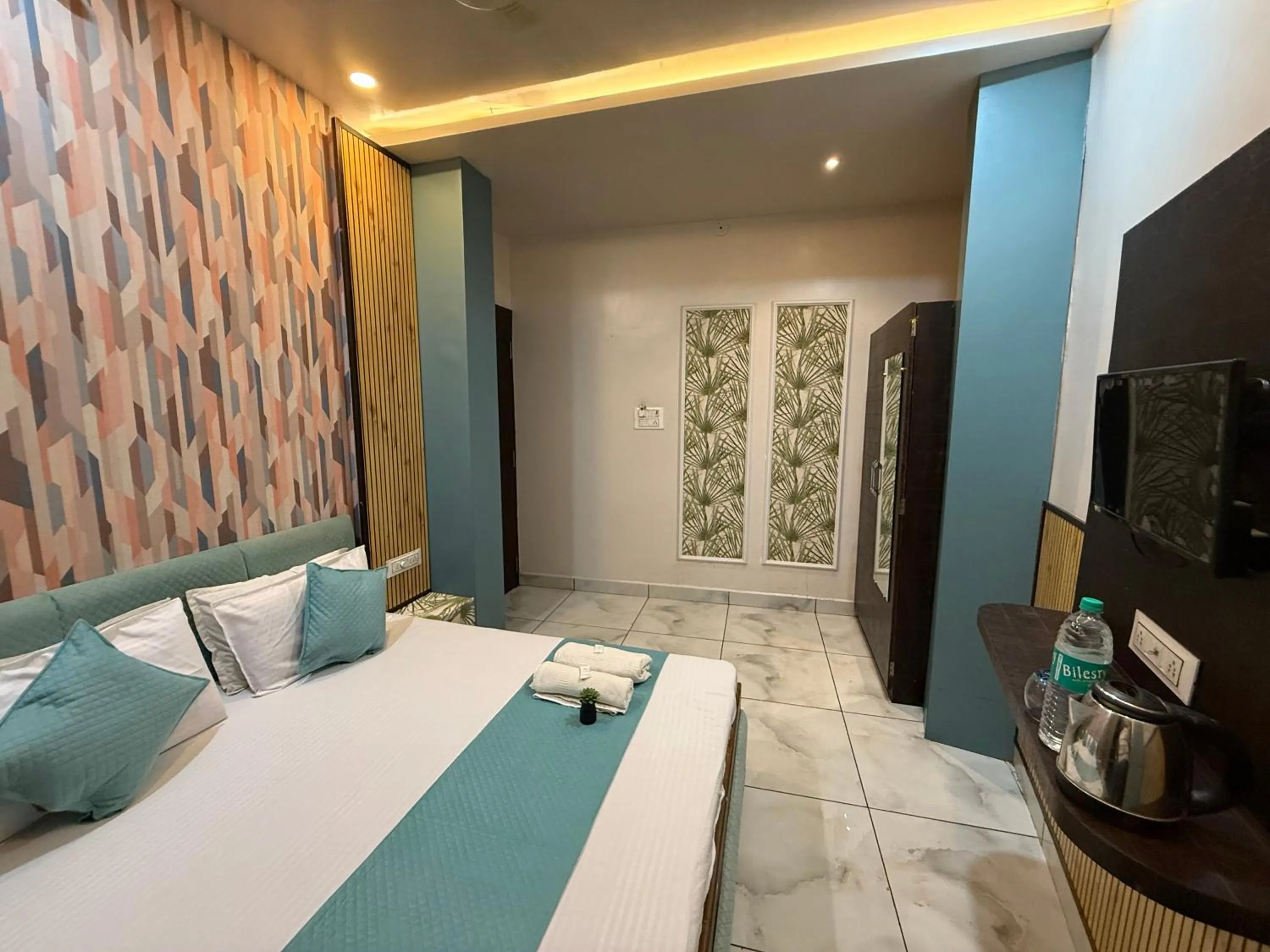 Bed in Hotel Shree Krishna Palace