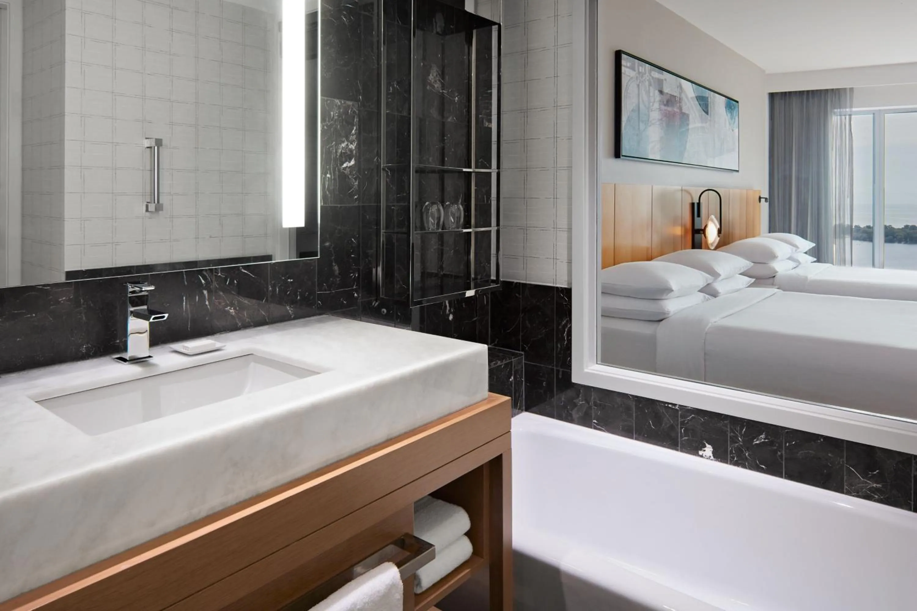 Bathroom, Bed in Delta Hotels by Marriott Toronto