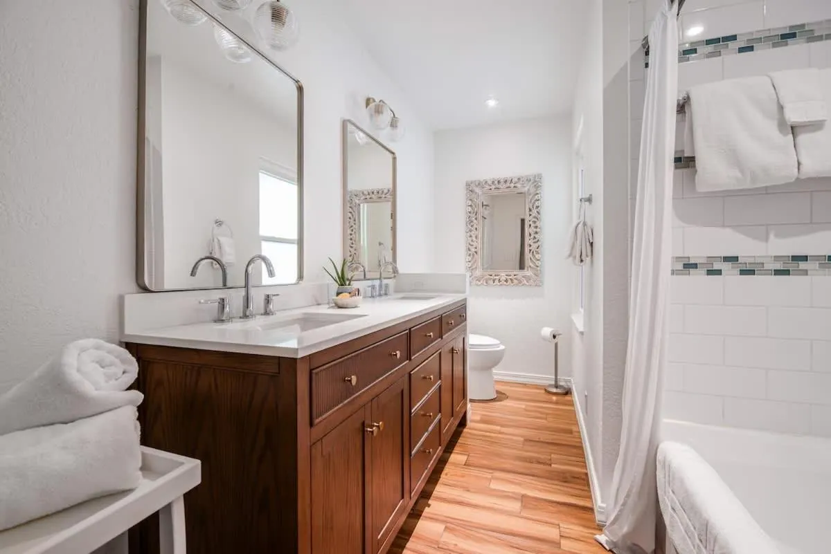 Bathroom in Backyard Oasis w/Pool, Hot-Tub, Grill & Fire Pit!