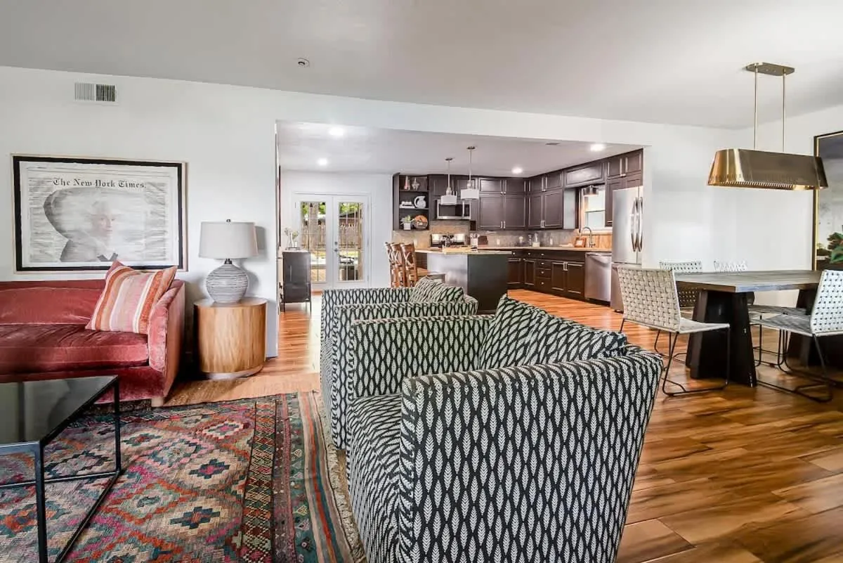 Dining area in Backyard Oasis w/Pool, Hot-Tub, Grill & Fire Pit!