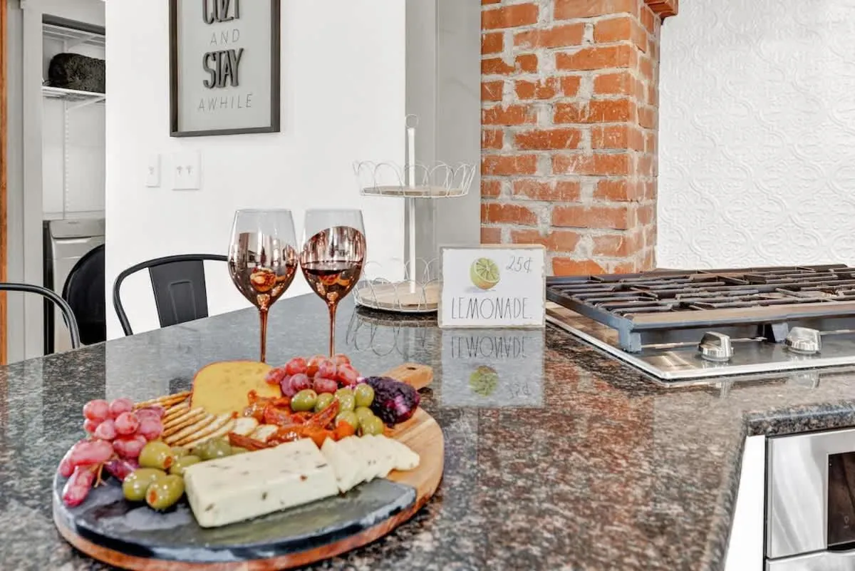 Kitchen or kitchenette in Brand New Private Pool and Hot-Tub Near Main!