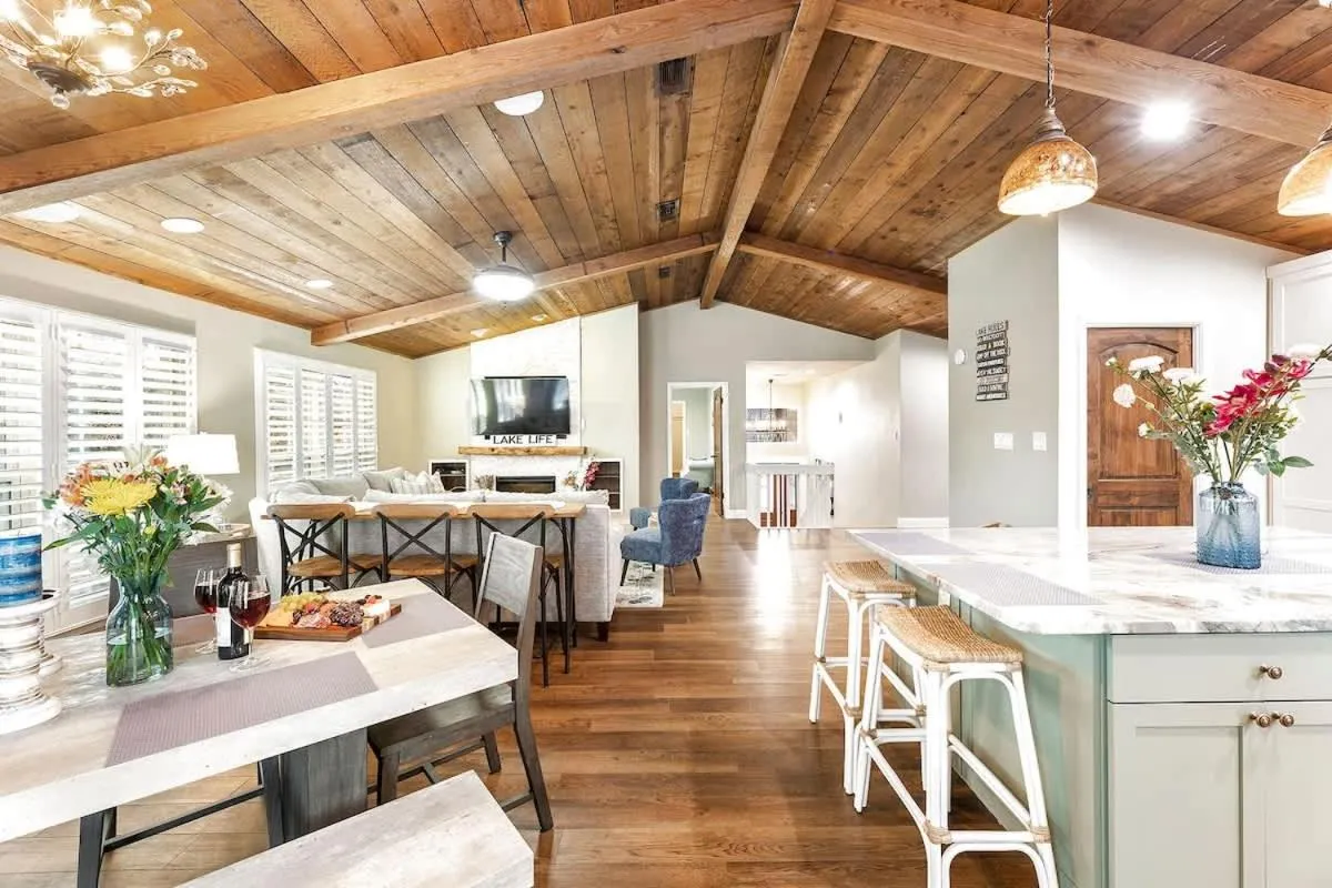 Dining area in Luxury on Lake LBJ with Hot Tub Firepit & Boat Slip