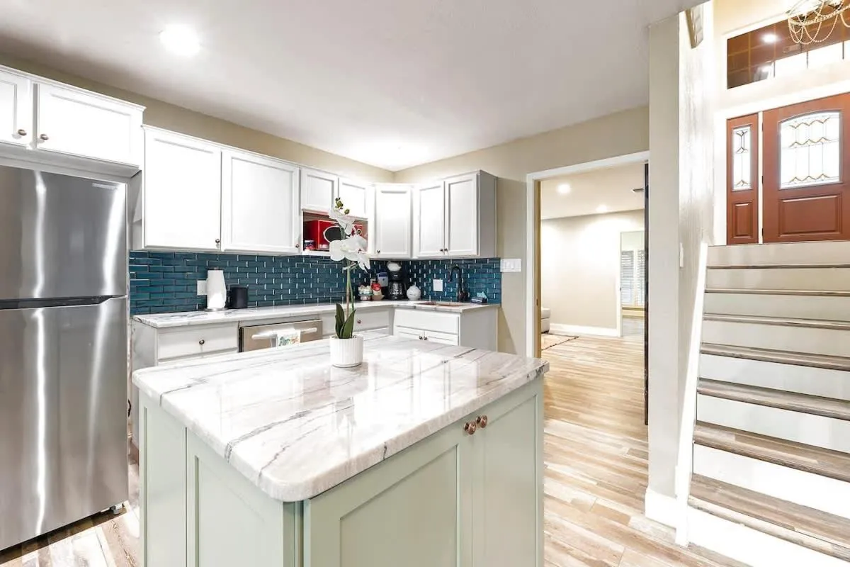 Kitchen or kitchenette in Luxury on Lake LBJ with Hot Tub Firepit & Boat Slip