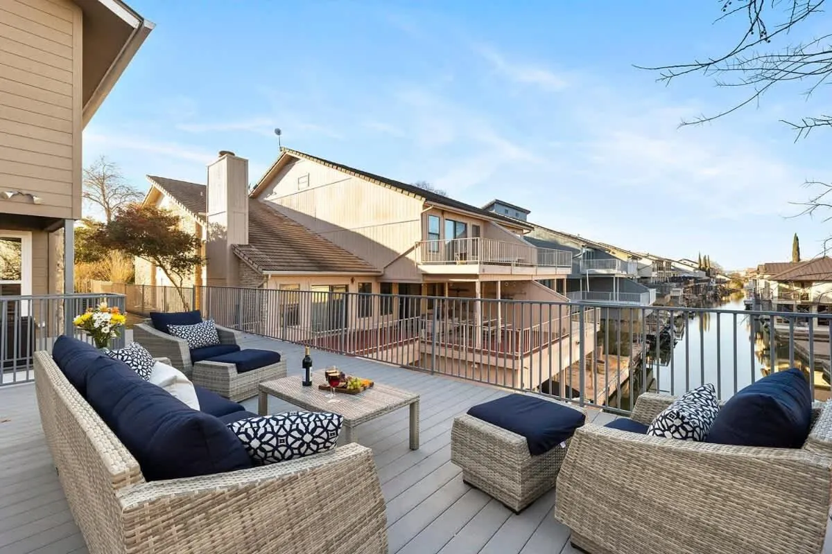 Balcony/Terrace in Luxury on Lake LBJ with Hot Tub Firepit & Boat Slip