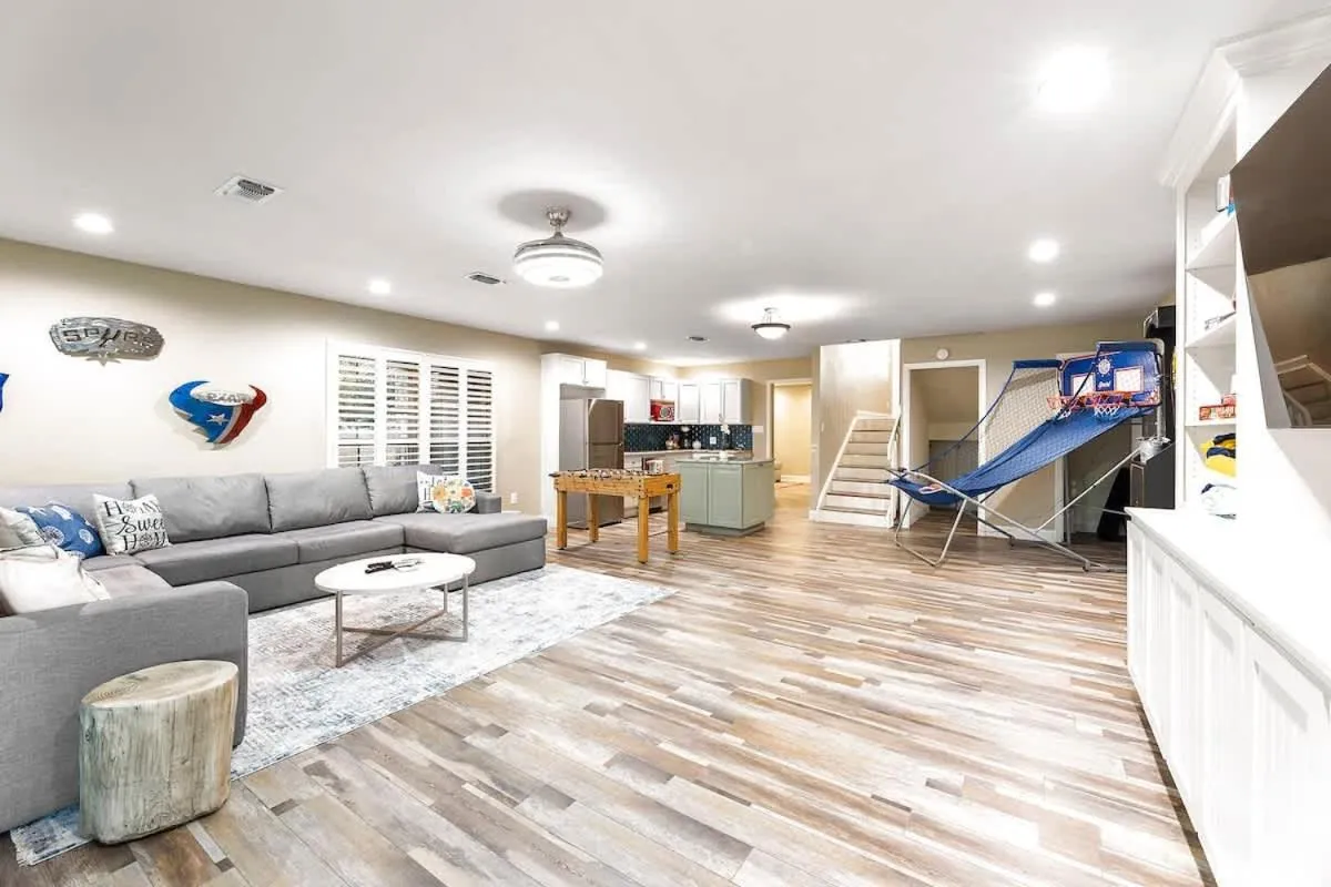 Living room in Luxury on Lake LBJ with Hot Tub Firepit & Boat Slip