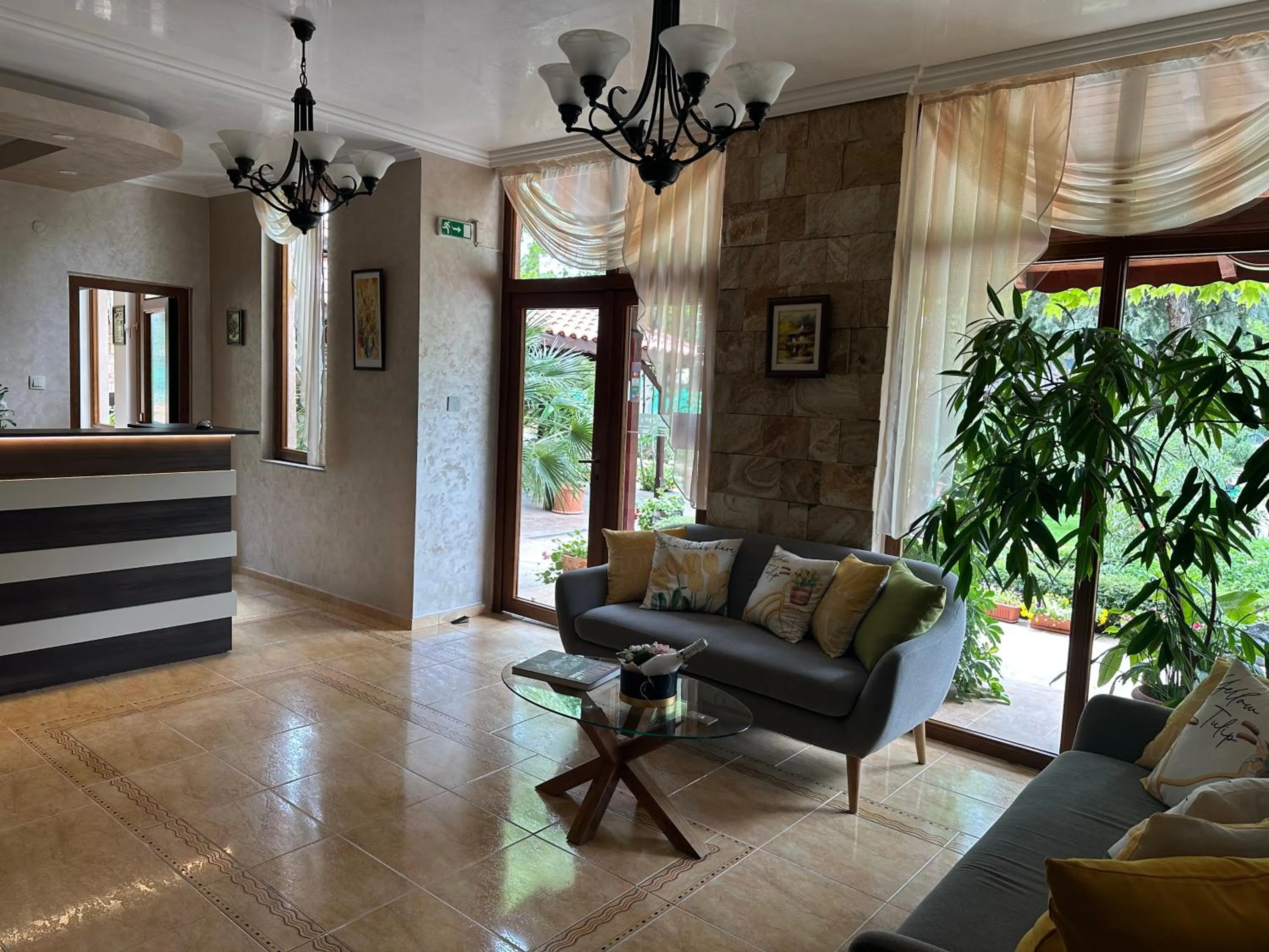 Seating area in Oleander House and Tennis Club