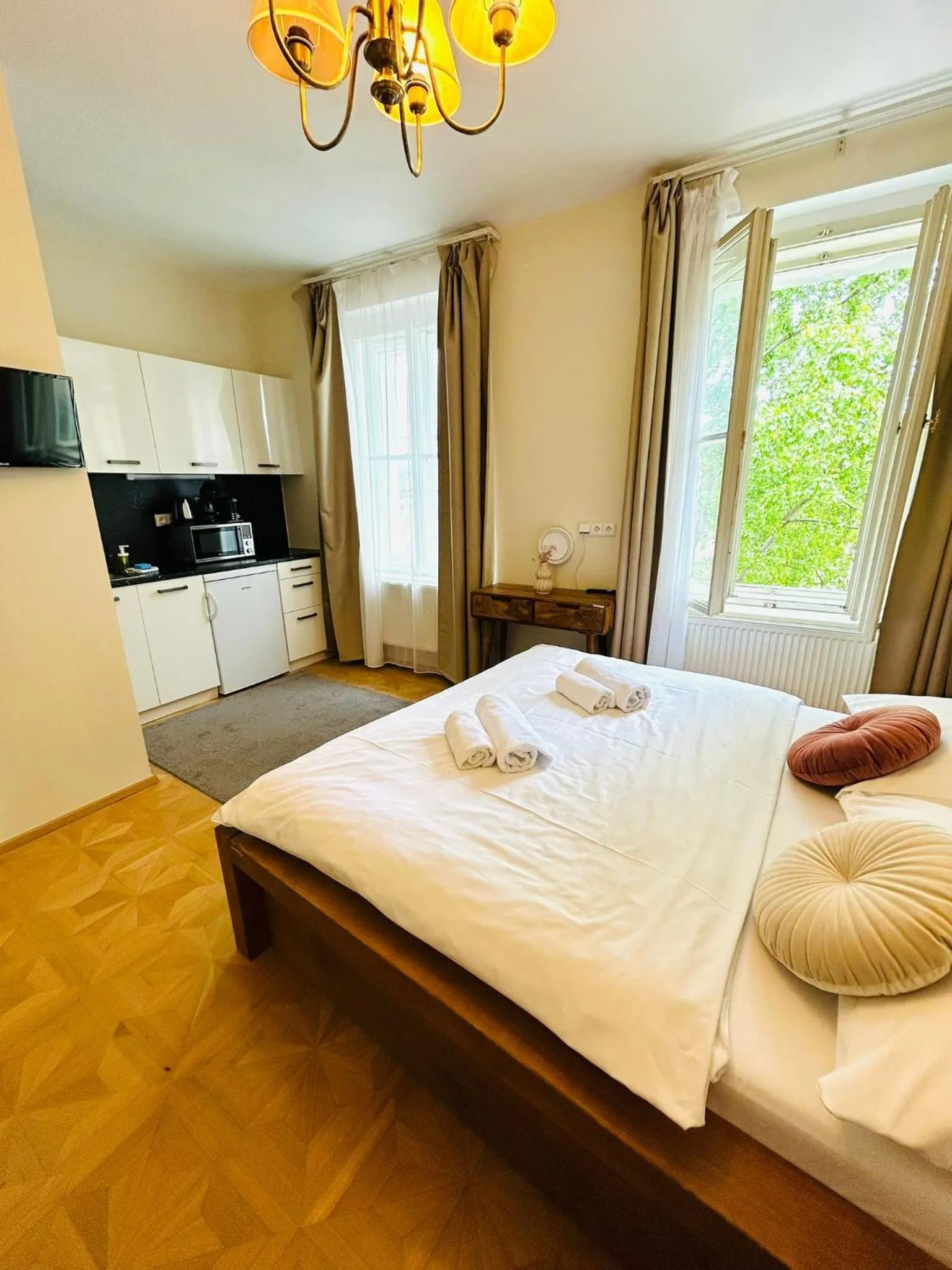 Bed in River View Residence by Charles Bridge