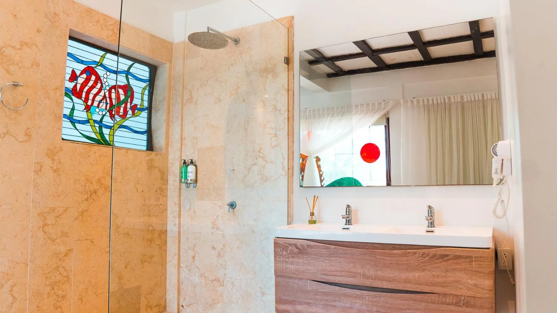 Shower in Hotel Rosario de Mar by Tequendama