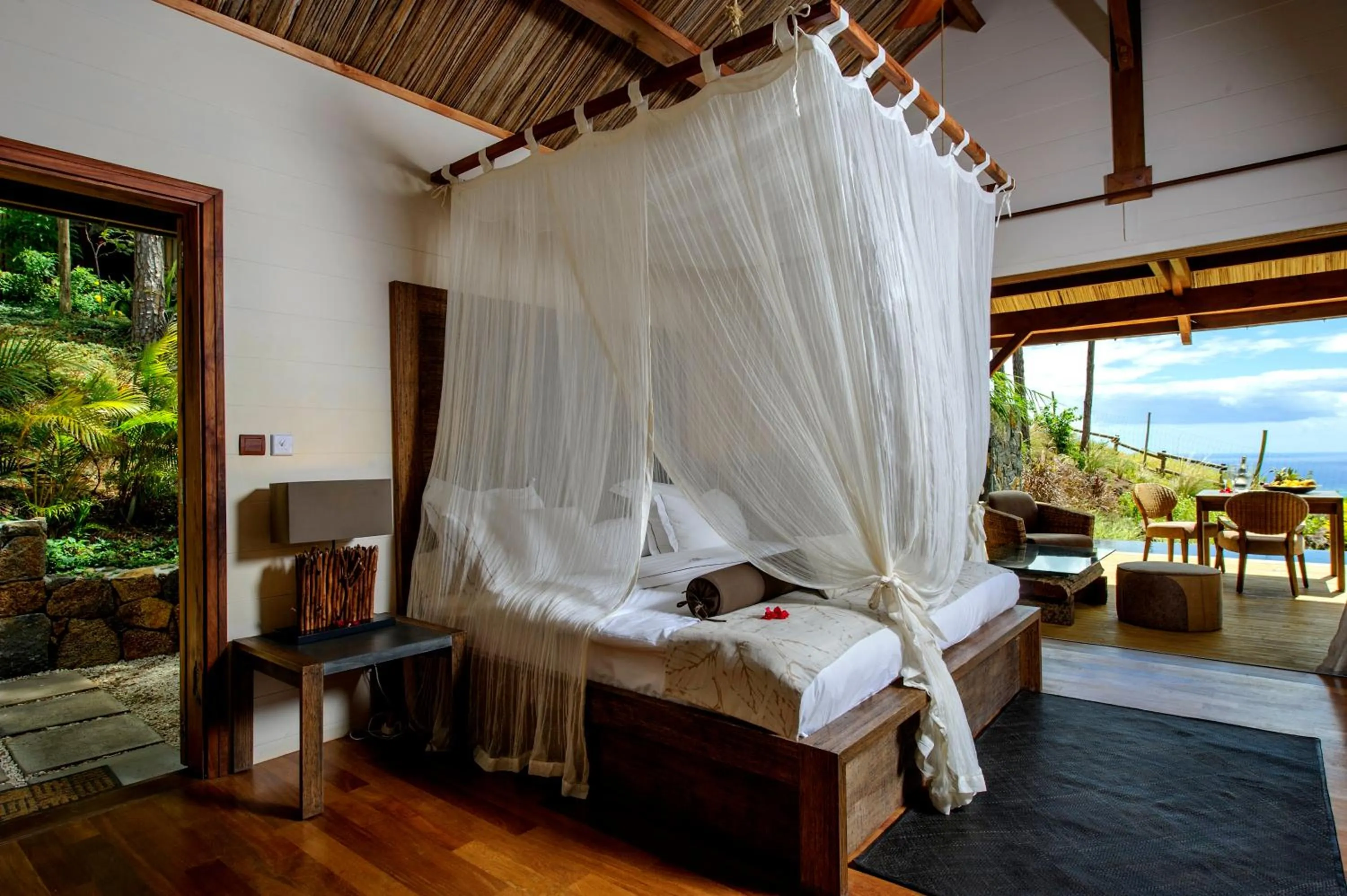 Bed in Lakaz Chamarel Exclusive Lodge
