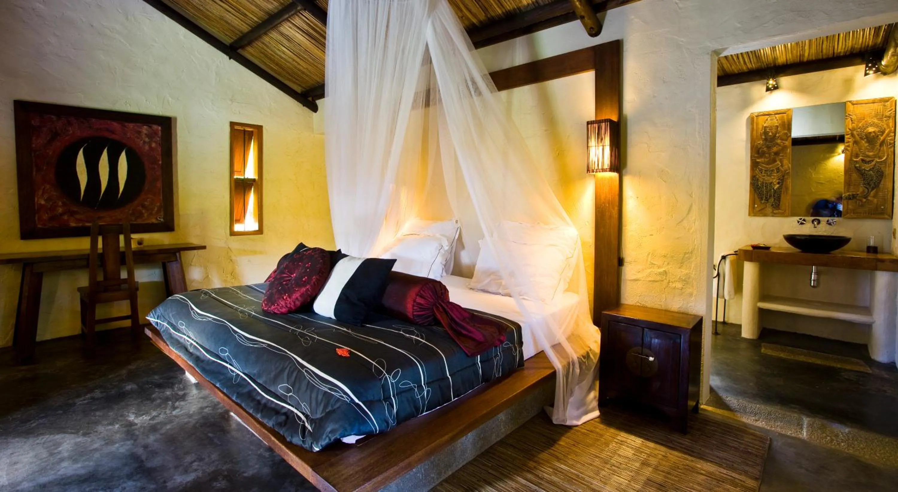 Bed in Lakaz Chamarel Exclusive Lodge