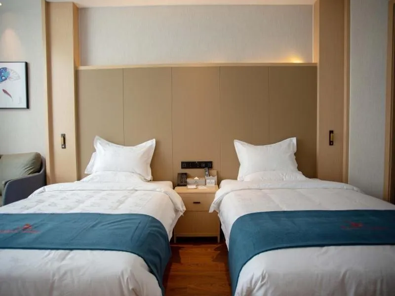 Bed in GreenTree Eastern Hotel Henan Anyang Hua County Wuzhou New Times Square