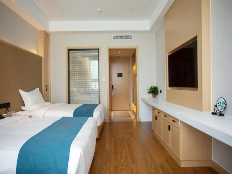 Bed in GreenTree Eastern Hotel Henan Anyang Hua County Wuzhou New Times Square