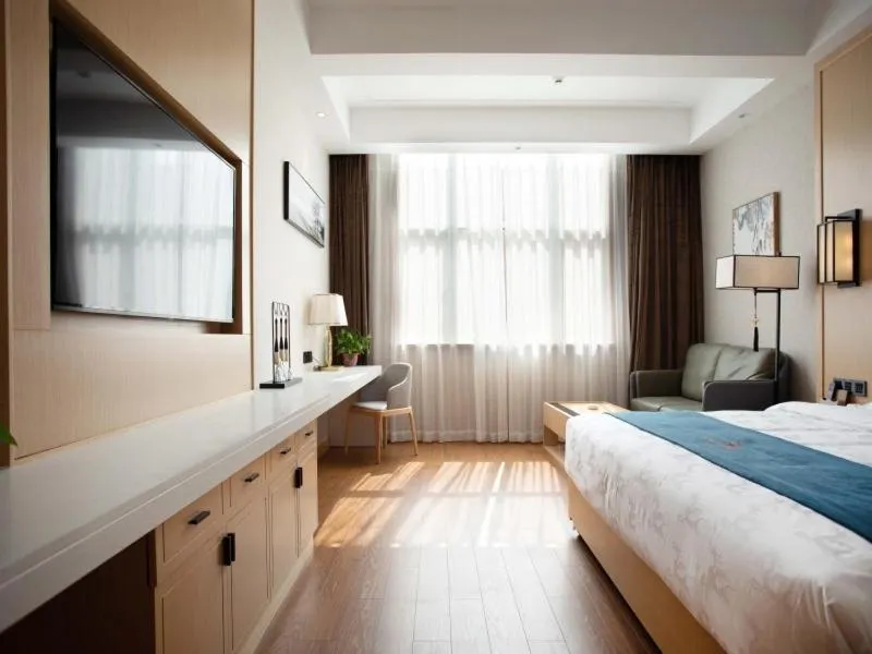 Bed in GreenTree Eastern Hotel Henan Anyang Hua County Wuzhou New Times Square