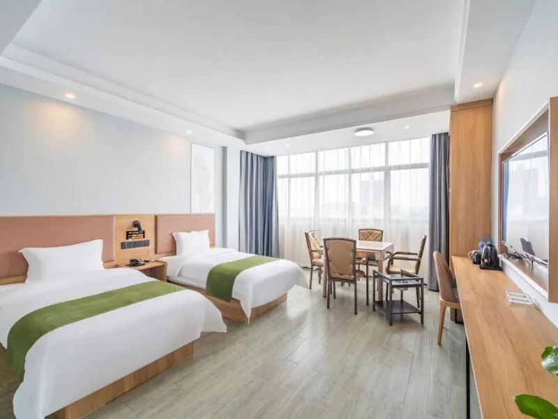 Bed in GreenTree Inn Express Changzhou Caoqiao Industrial Park