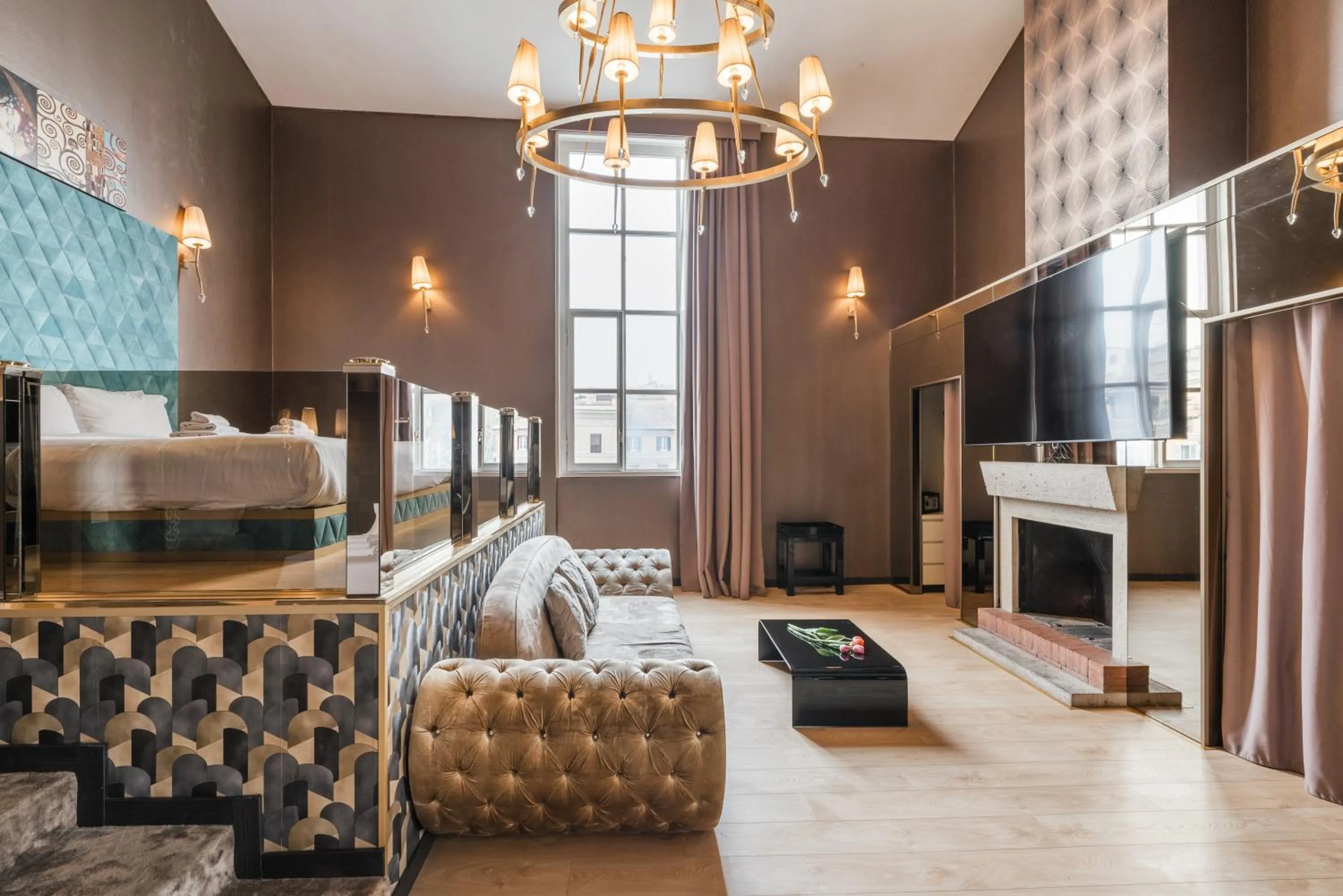 Bed in Penthouse Suite Rome - Private Suites