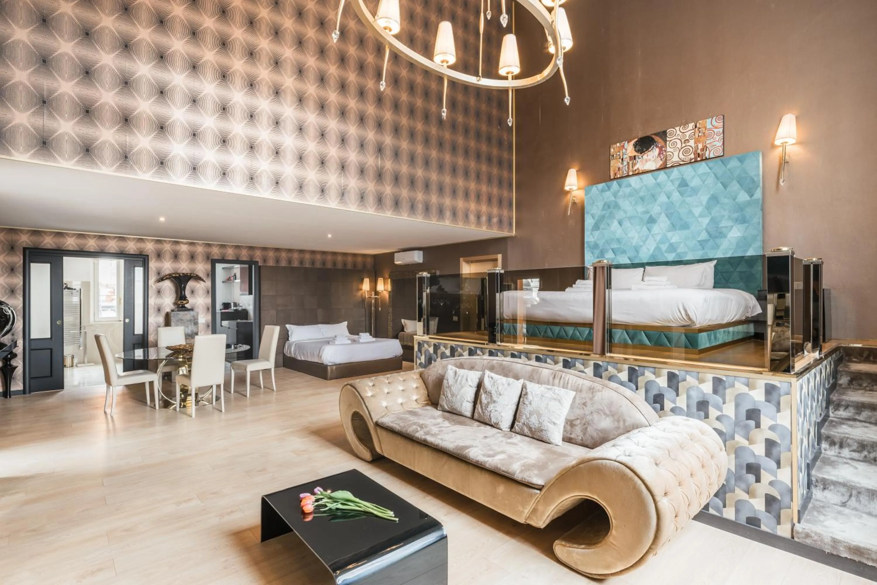 Bed in Penthouse Suite Rome - Private Suites