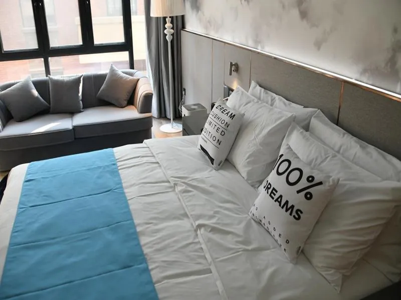 Bed in Thank Inn Plus Jiaozuo Mengzhou Sangpo Times New Town