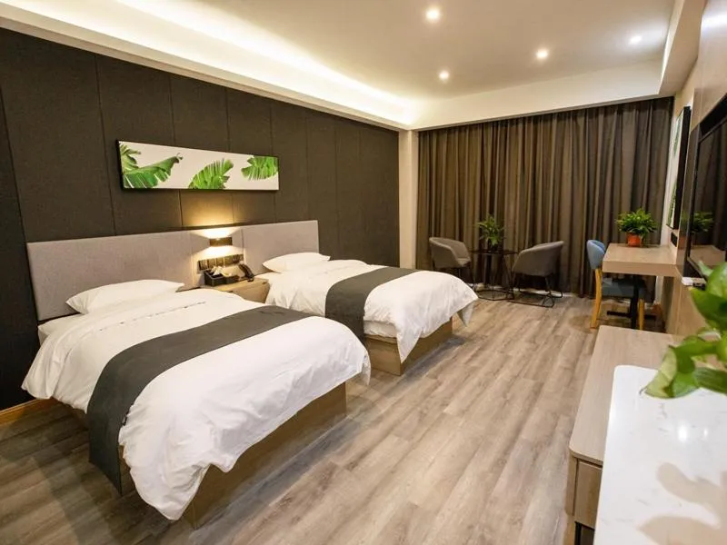 Bed in Thank Inn Plus Jining Wenshang Baoxiang Temple