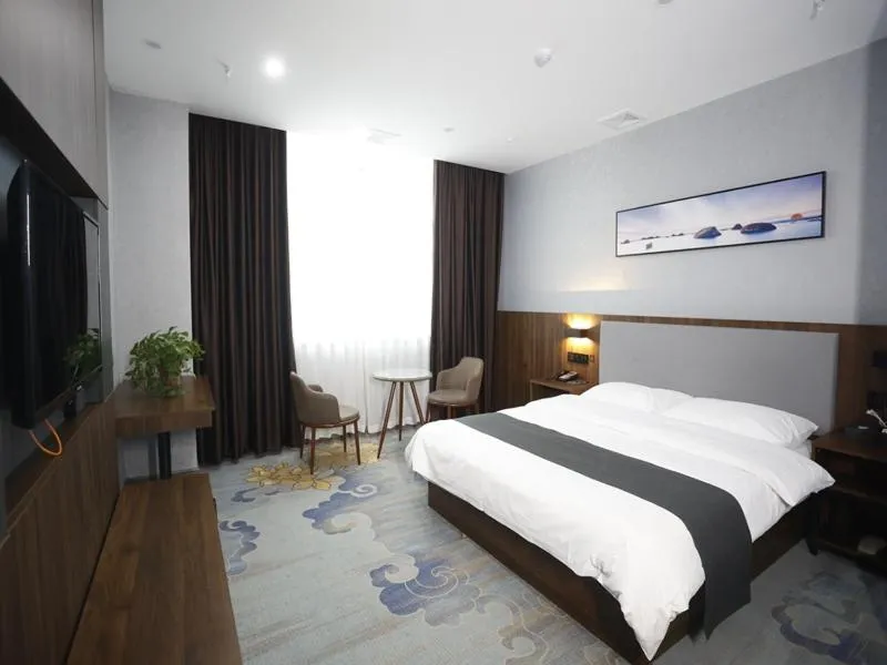 Bed in Thank Inn Plus Jining Wenshang Baoxiang Temple