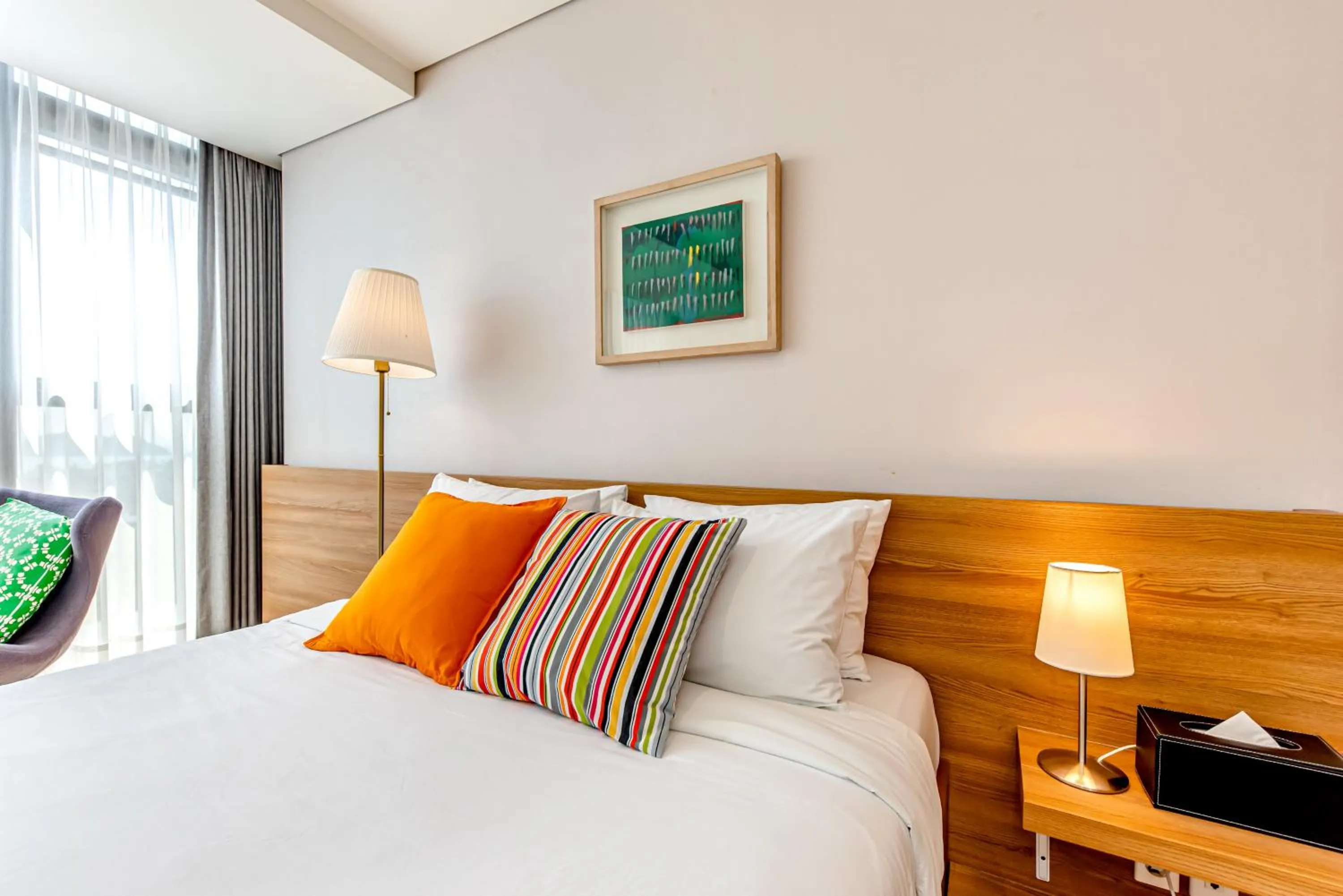 View (from property/room), Bed in Jeju Bom stay & Art Gallery