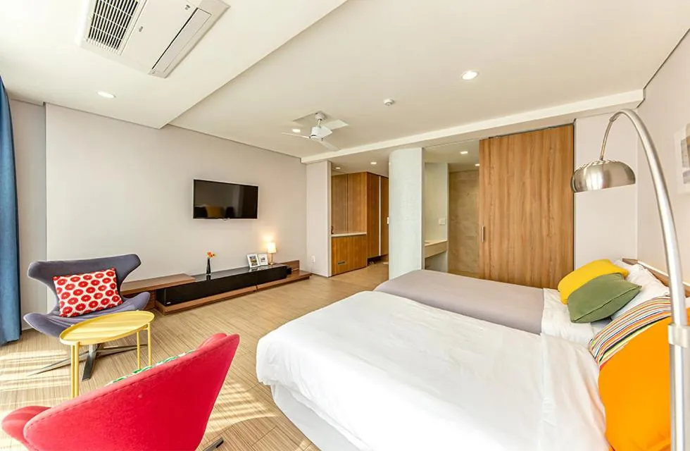 TV and multimedia, Bed in Jeju Bom stay & Art Gallery