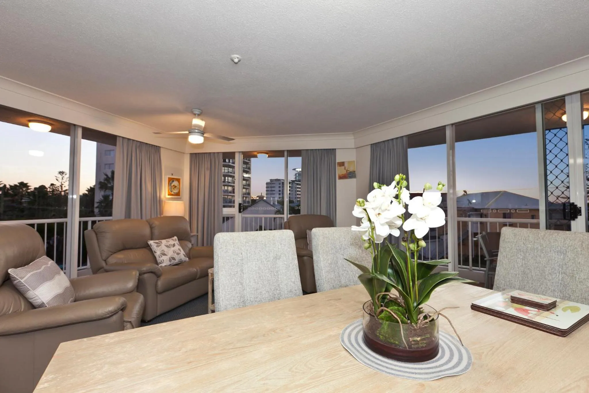 Living room in Meridian Tower Kirra Beach