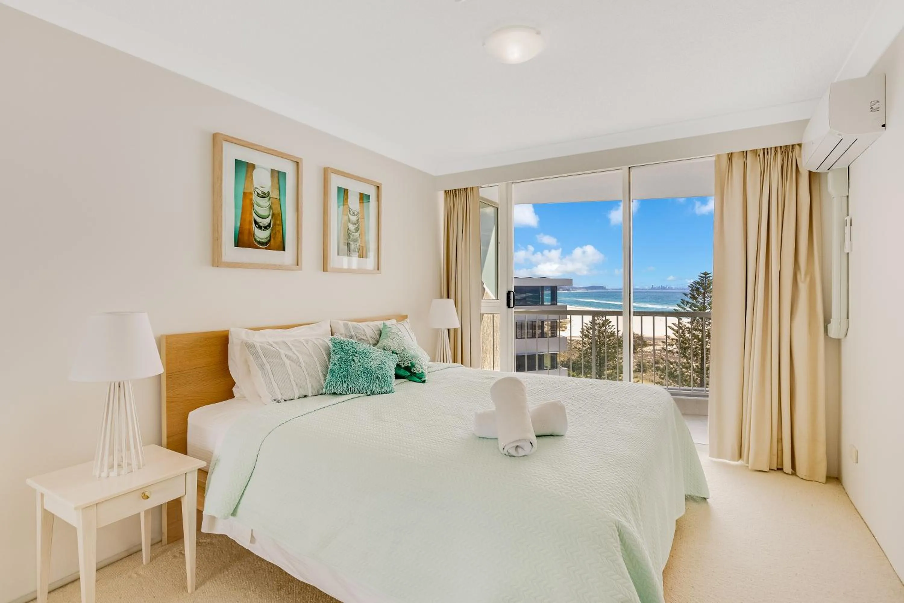 Bed in Meridian Tower Kirra Beach