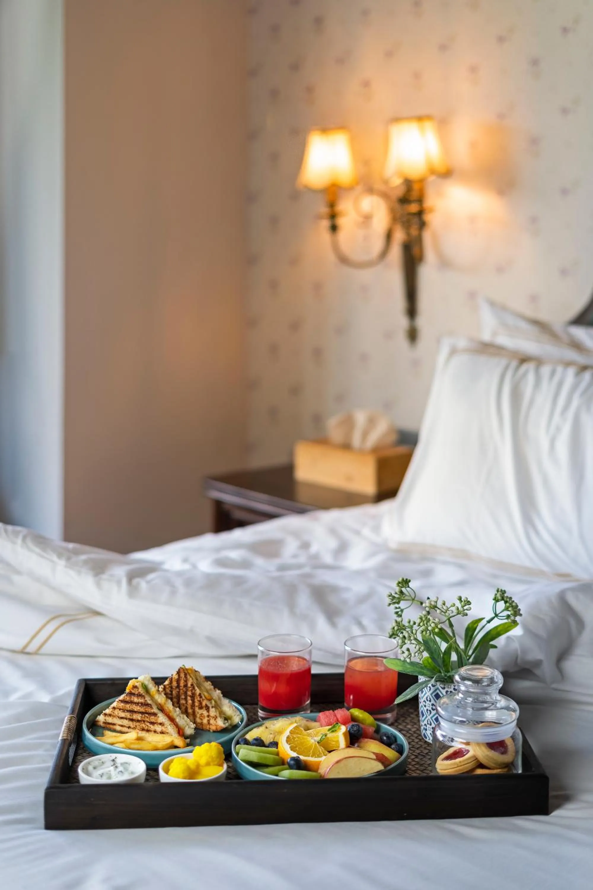 Food and drinks, Bed in Brij Anayra Dharamshala - A Himalayan Luxury Retreat