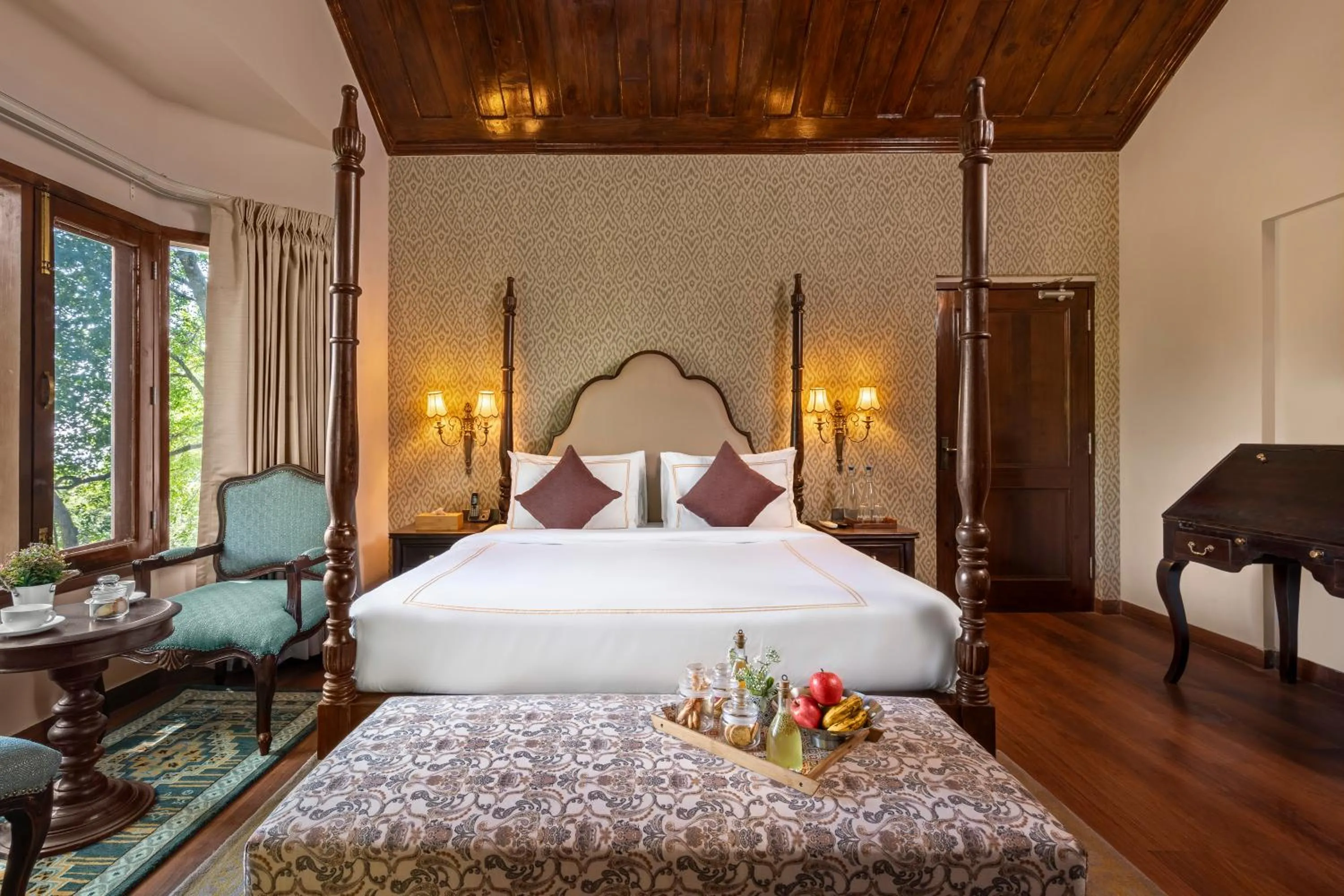 Bed in Brij Anayra Dharamshala - A Himalayan Luxury Retreat