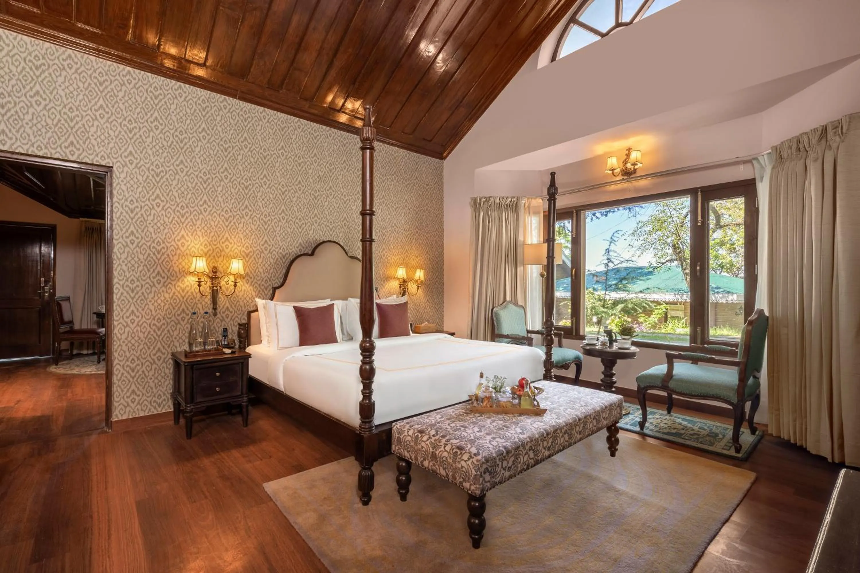 Living room, Bed in Brij Anayra Dharamshala - A Himalayan Luxury Retreat