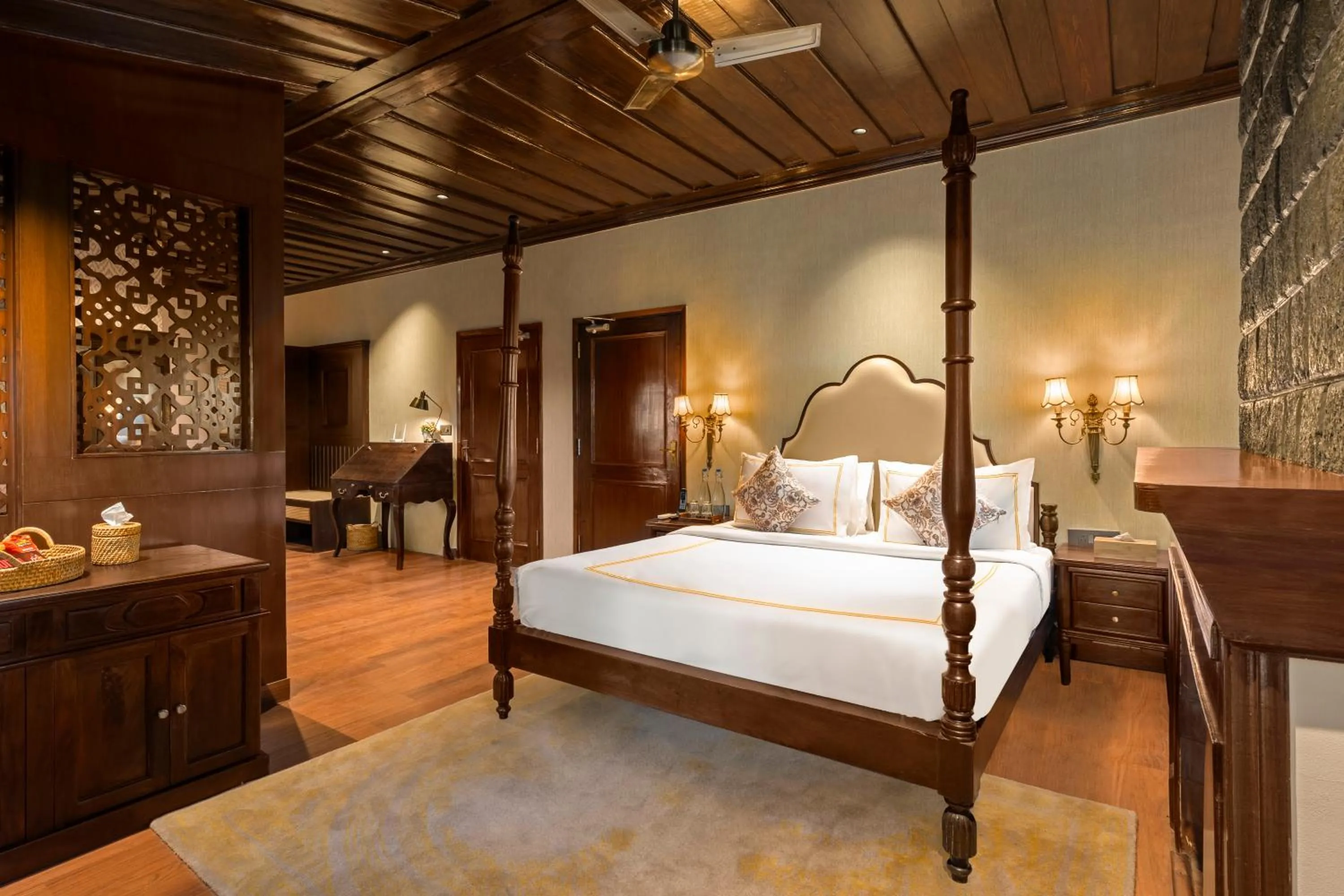 Bed in Brij Anayra Dharamshala - A Himalayan Luxury Retreat
