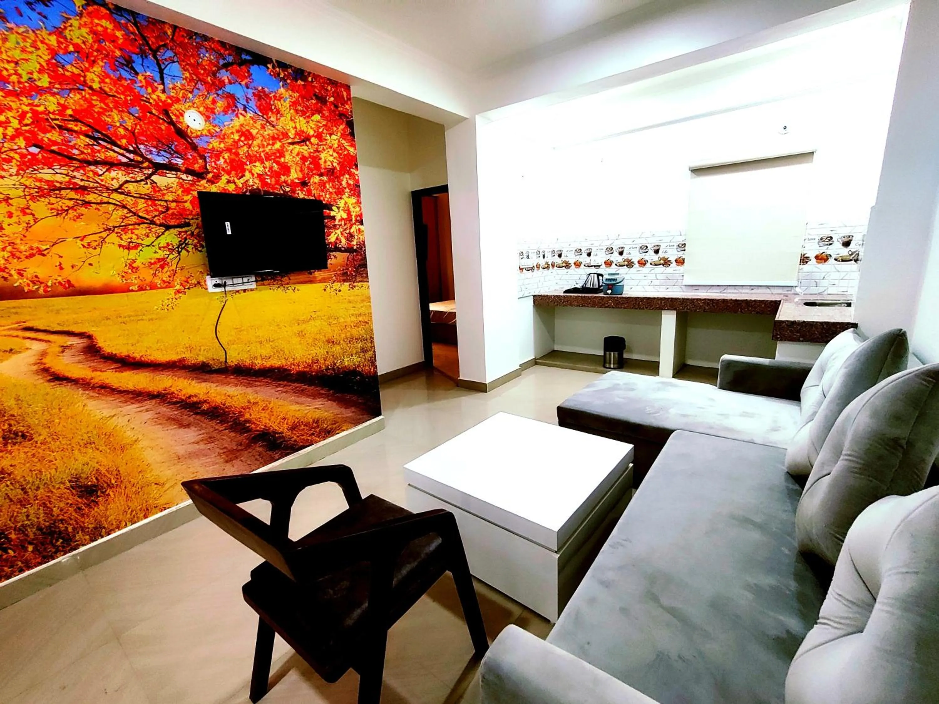 Living room in The Grand ND Resort- Kanha Tulsi Heights Behind Prem Mandir