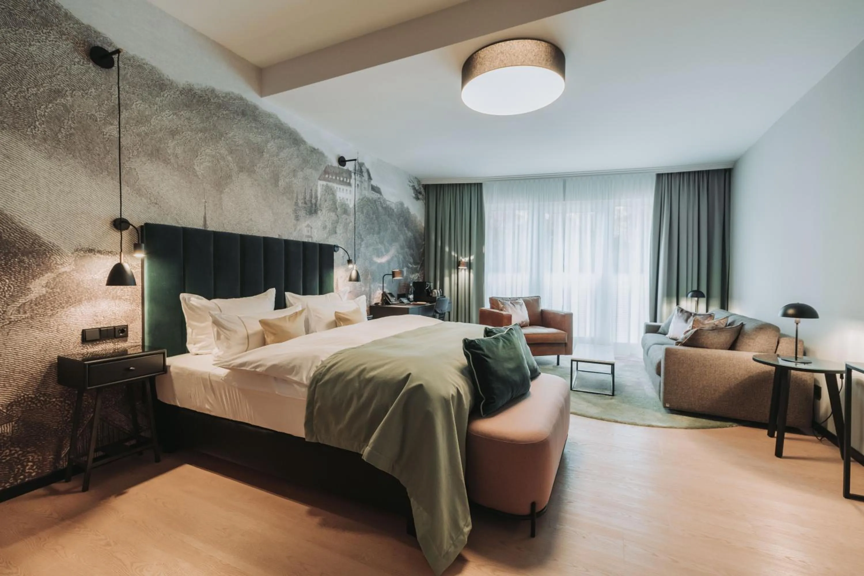 Living room, Bed in Hotel & Spa Suiten FreiWerk