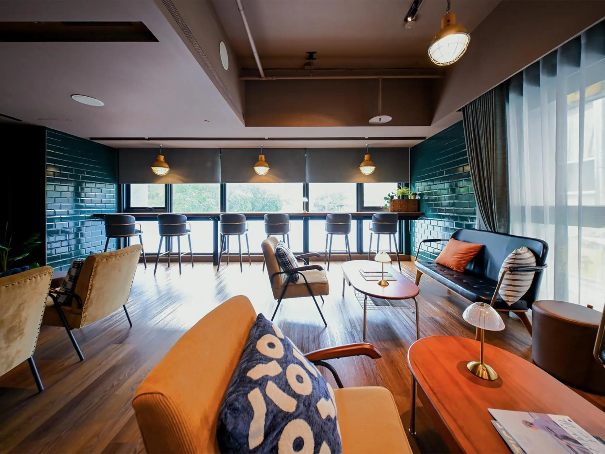Seating area in CHECK inn Taipei Songjiang