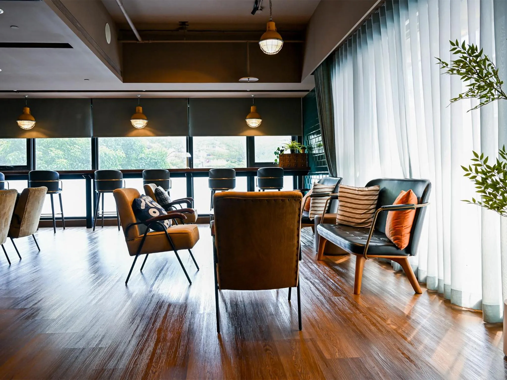 Seating area in CHECK inn Taipei Songjiang