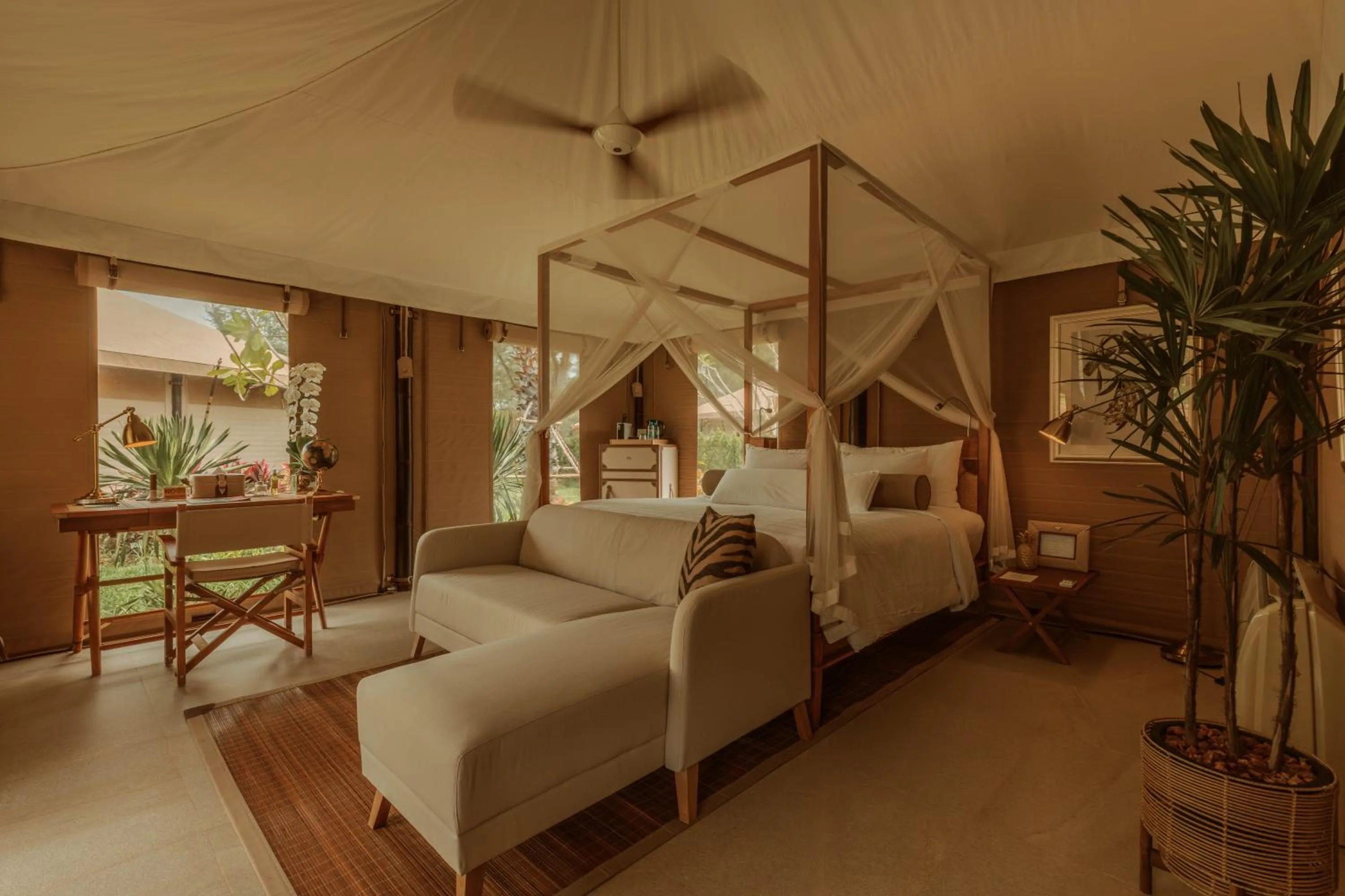 Bed in Twinpalms Tented Camp Phuket