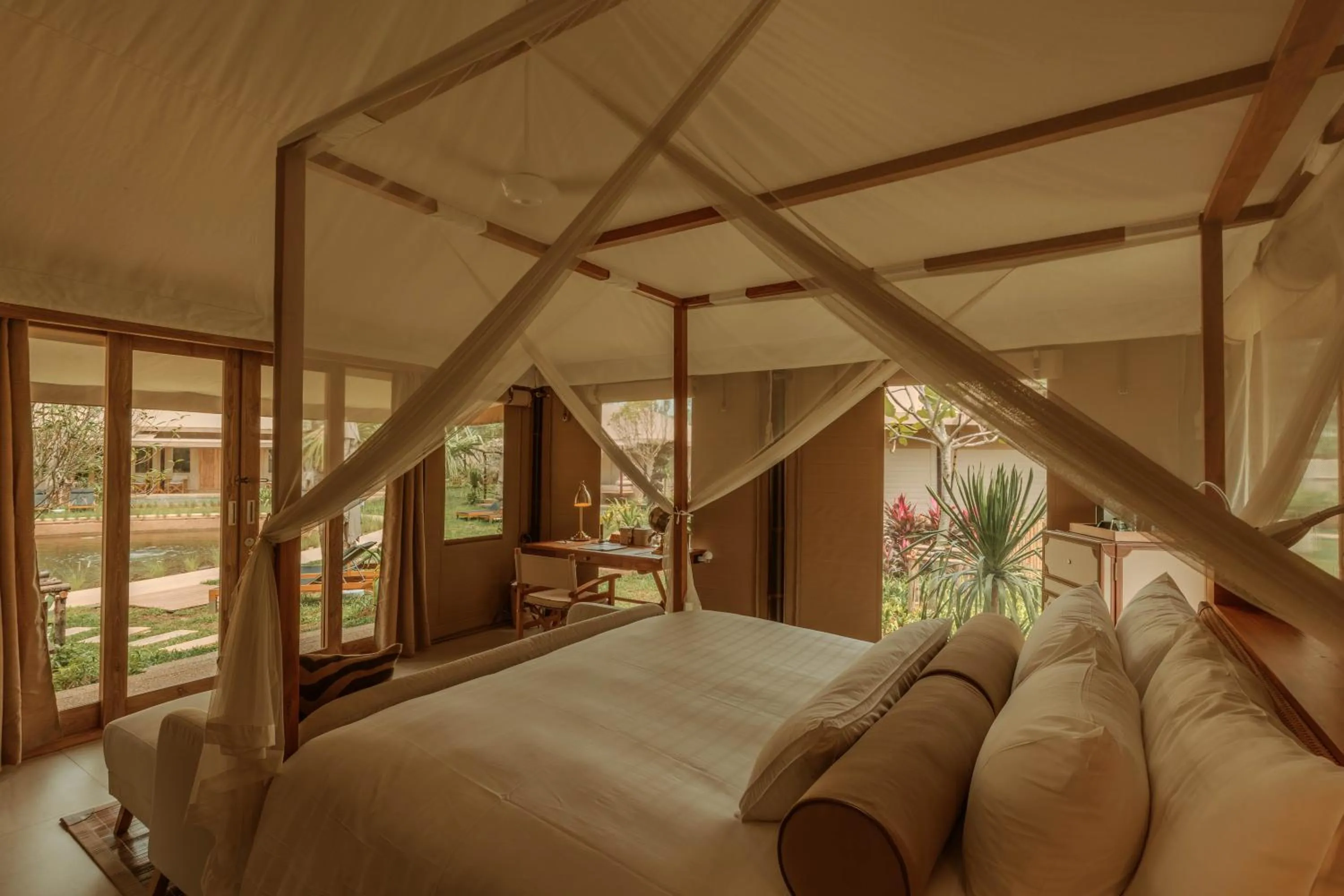 Bed in Twinpalms Tented Camp Phuket