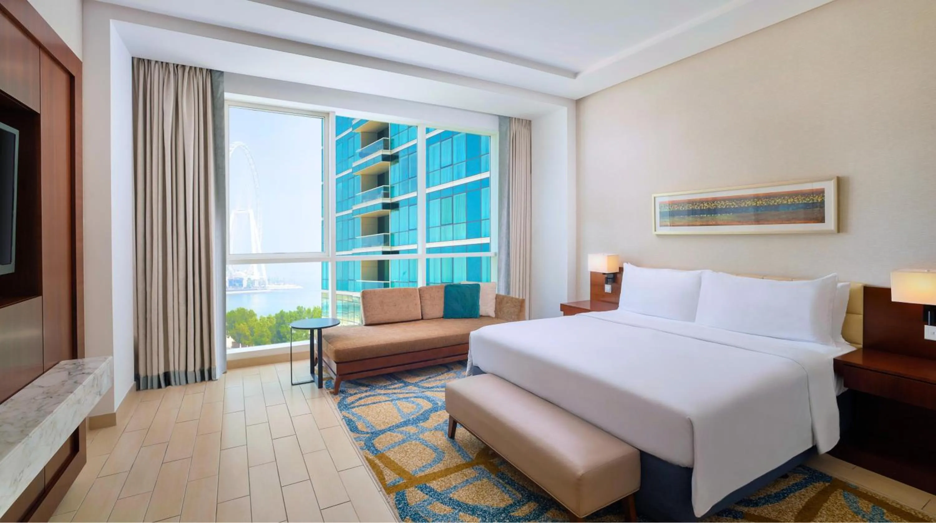 View (from property/room), Bed in DoubleTree by Hilton Dubai Jumeirah Beach