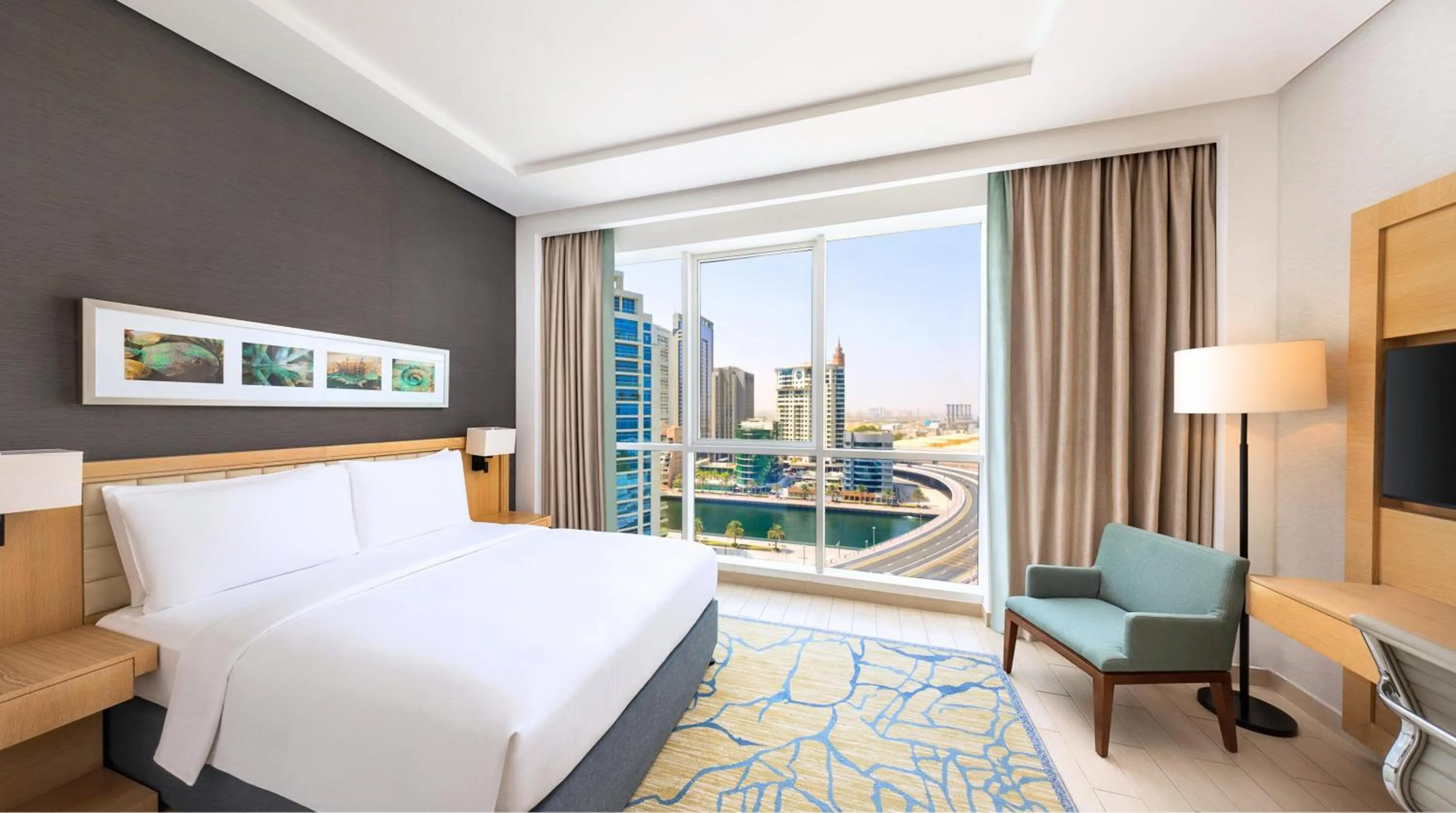 View (from property/room), Bed in DoubleTree by Hilton Dubai Jumeirah Beach