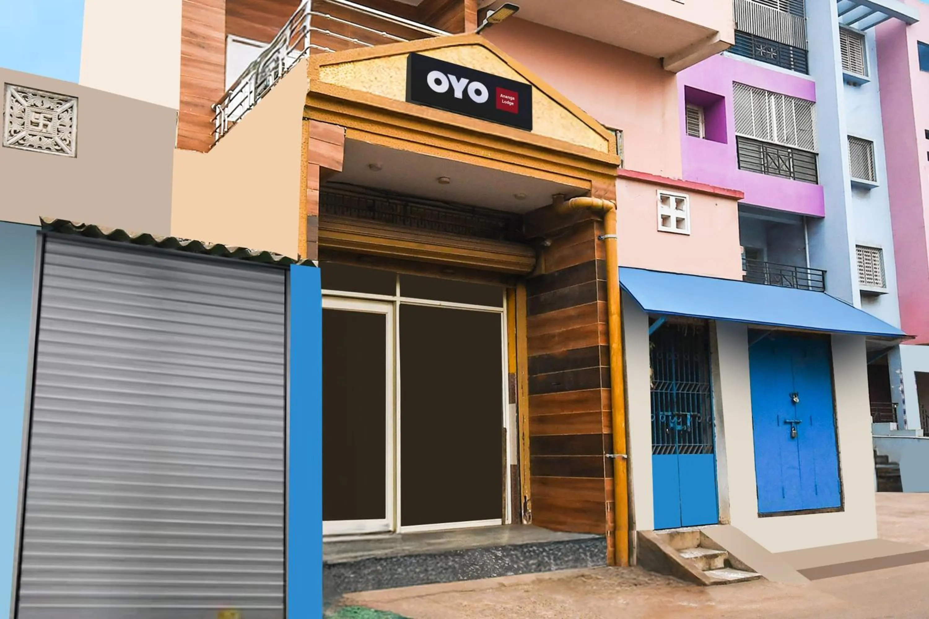 Facade/entrance in Hotel O Paschima dwar Jagannath temple formerly Ananga Lodge