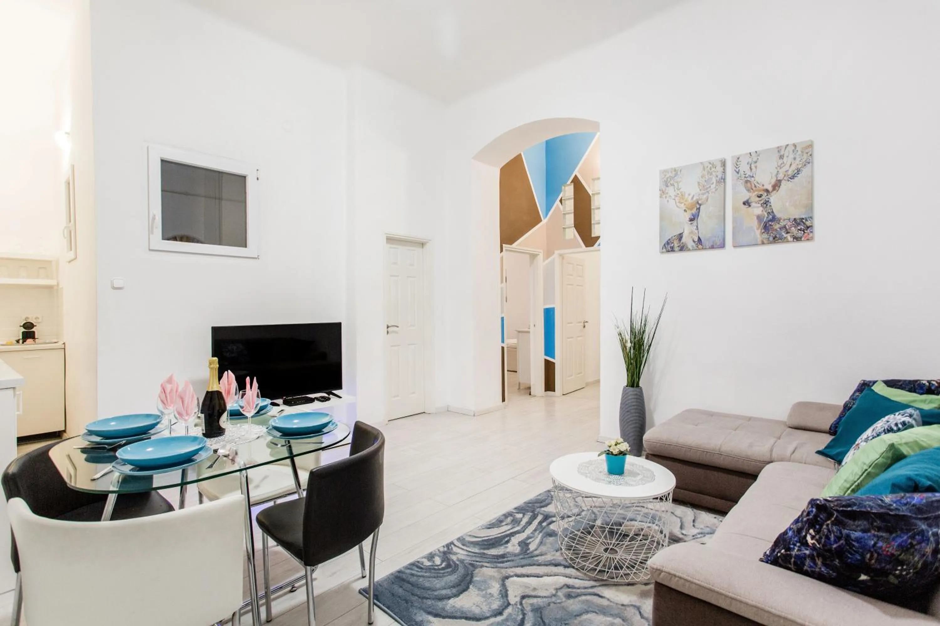 Living room in Grand Budapest Apartments
