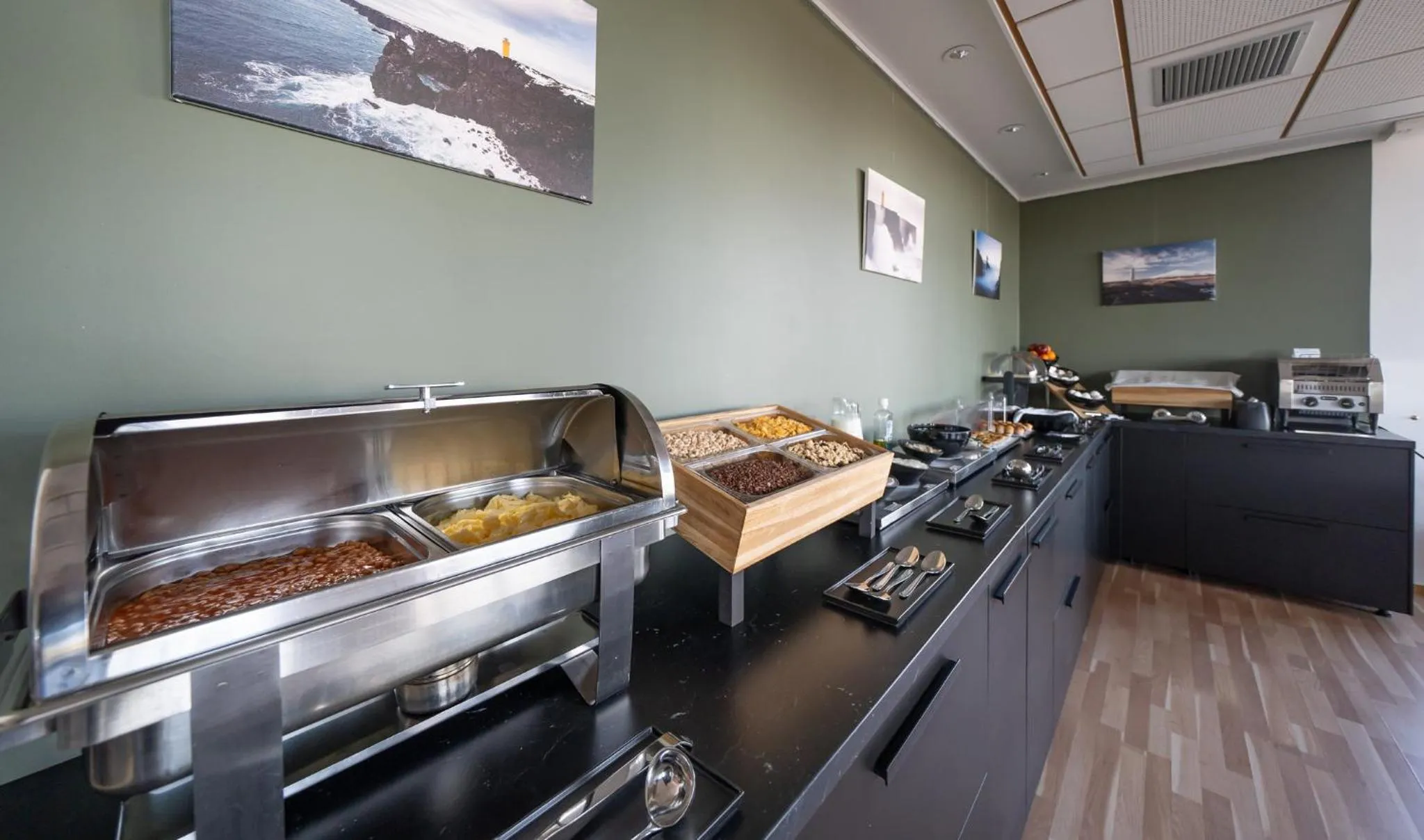 Buffet breakfast in Adventure Hotel Hellissandur