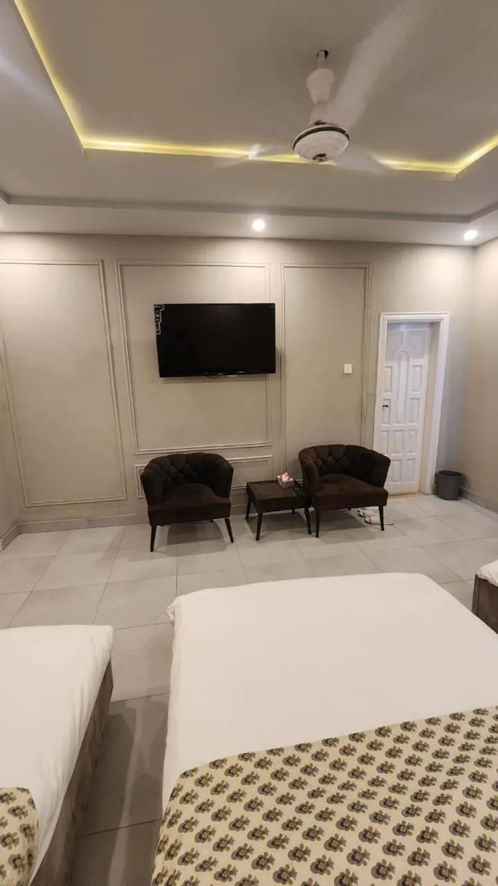 Seating area in Green orchard skardu