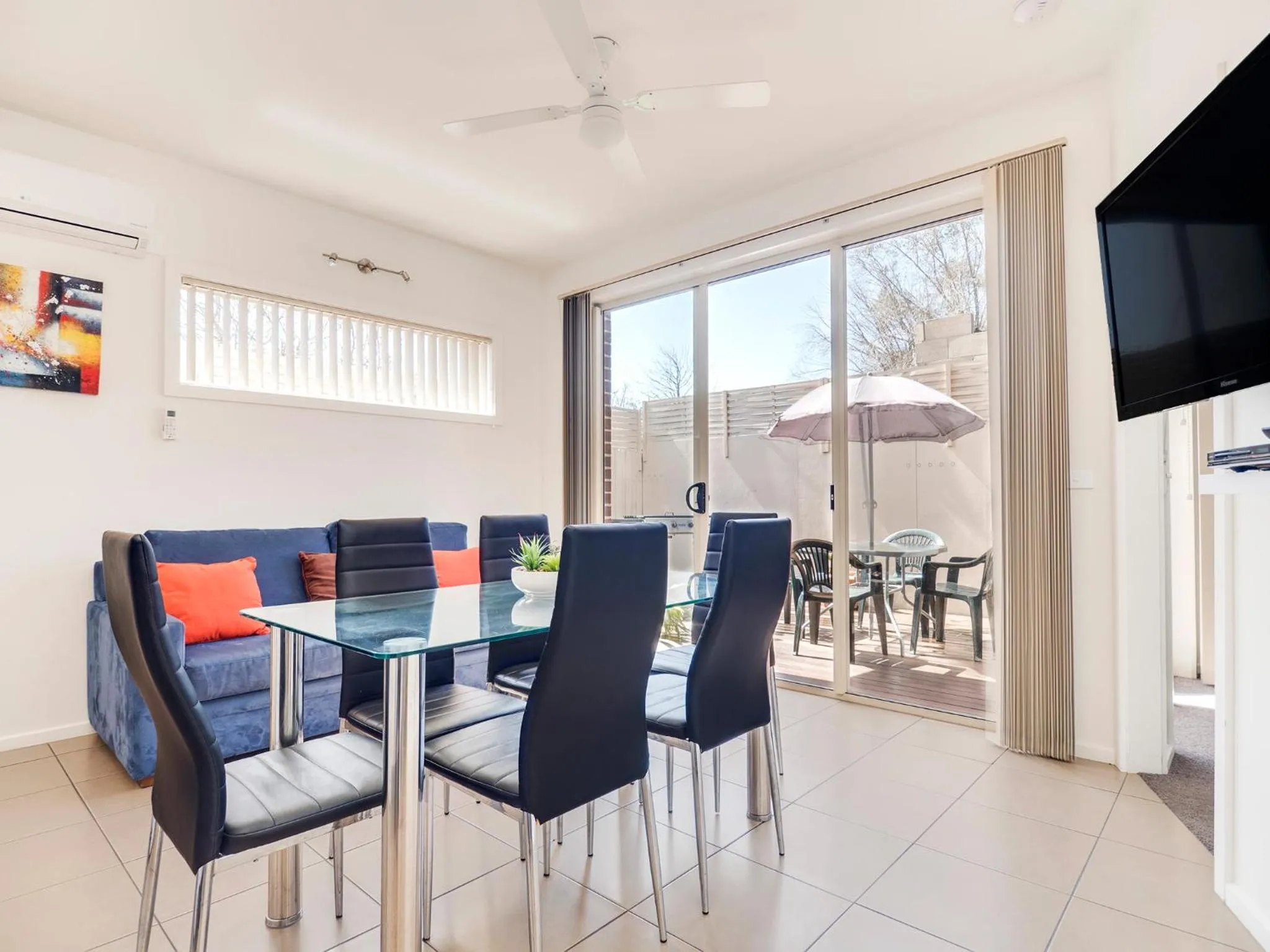 Dining area in McKillop Geelong by Gold Star Stays