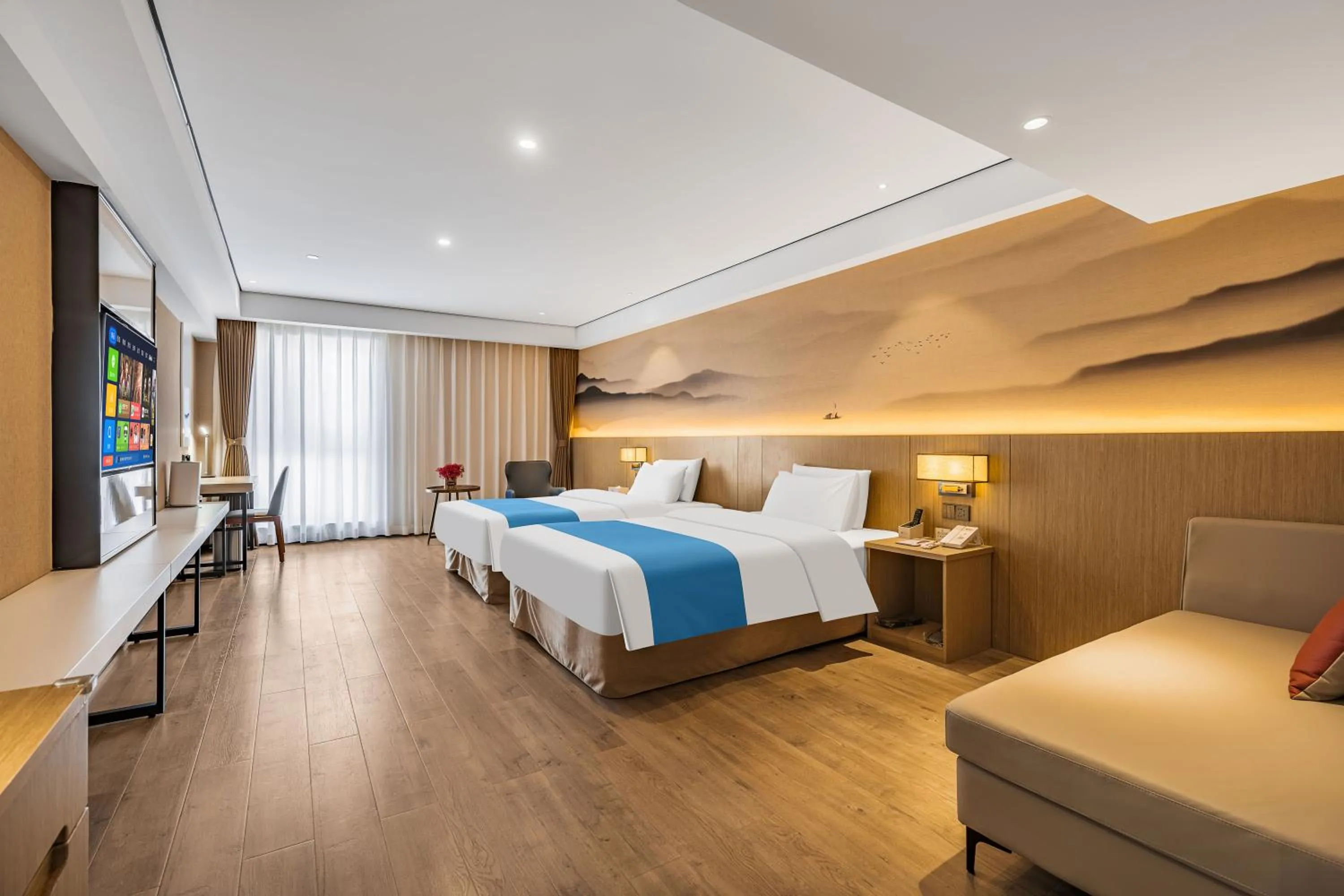 Photo of the whole room, Bed in Ramada Encore by Wyndham Kunming Guandu