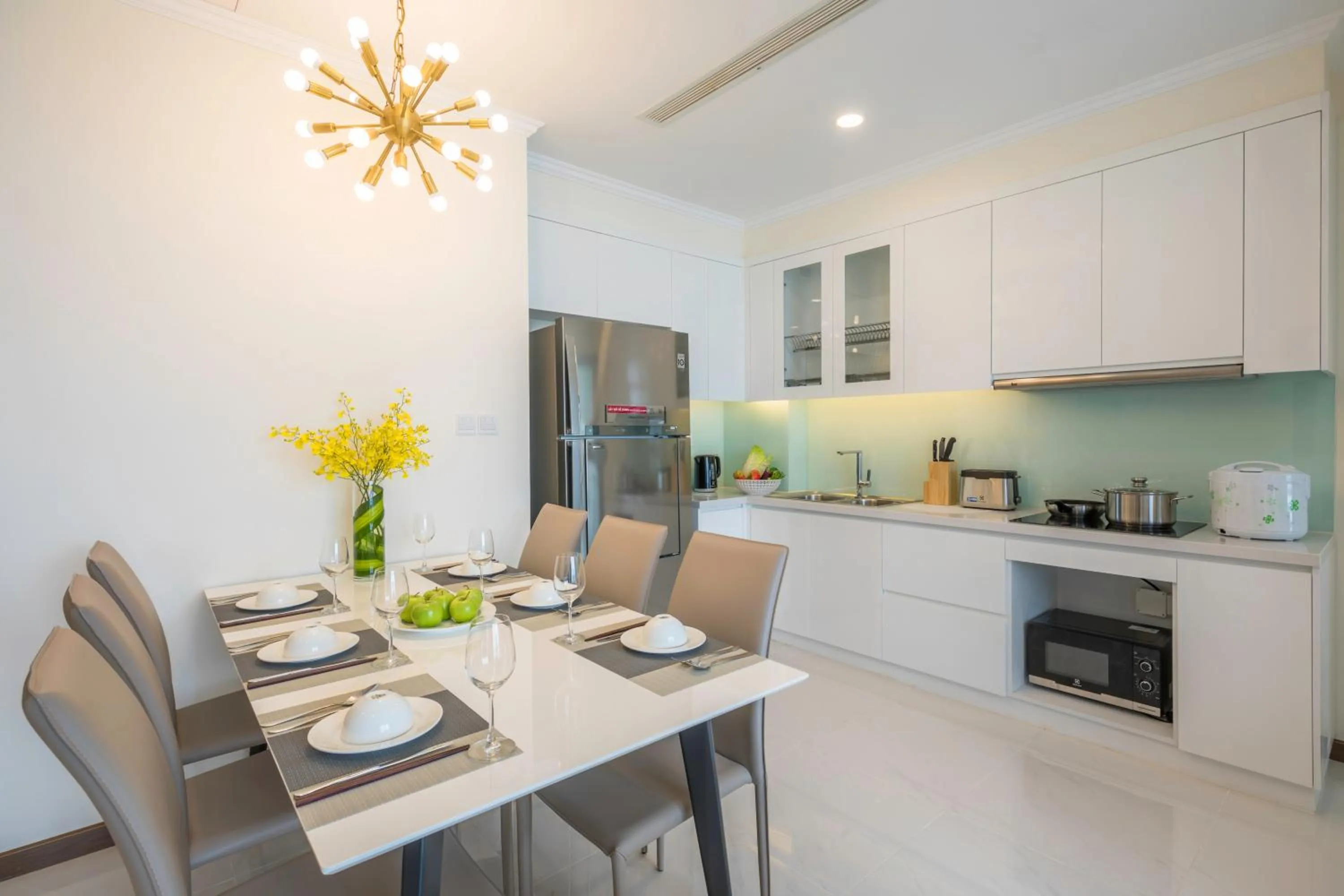 Kitchen or kitchenette in CeLaVie Serviced Apartment - The Vinhomes and Landmark