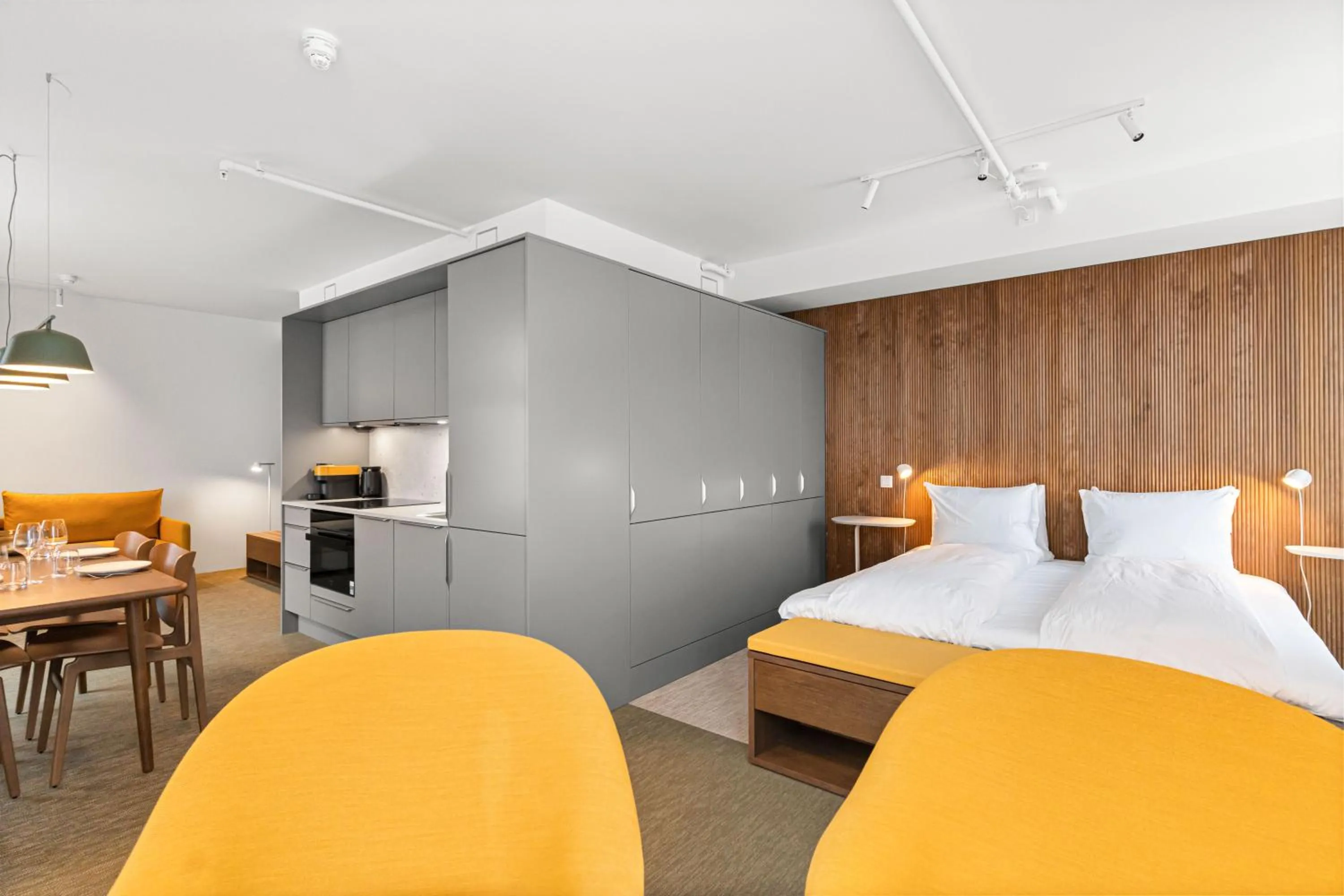 Seating area, Bed in LUX Hotel Apartments Lillestrøm