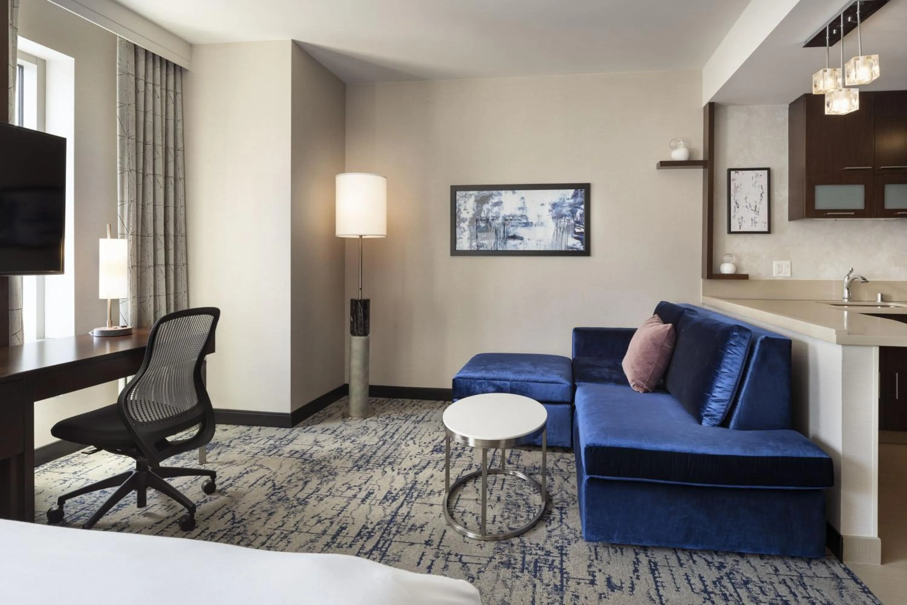 Living room, Bed in Residence Inn by Marriott Los Angeles L.A. LIVE