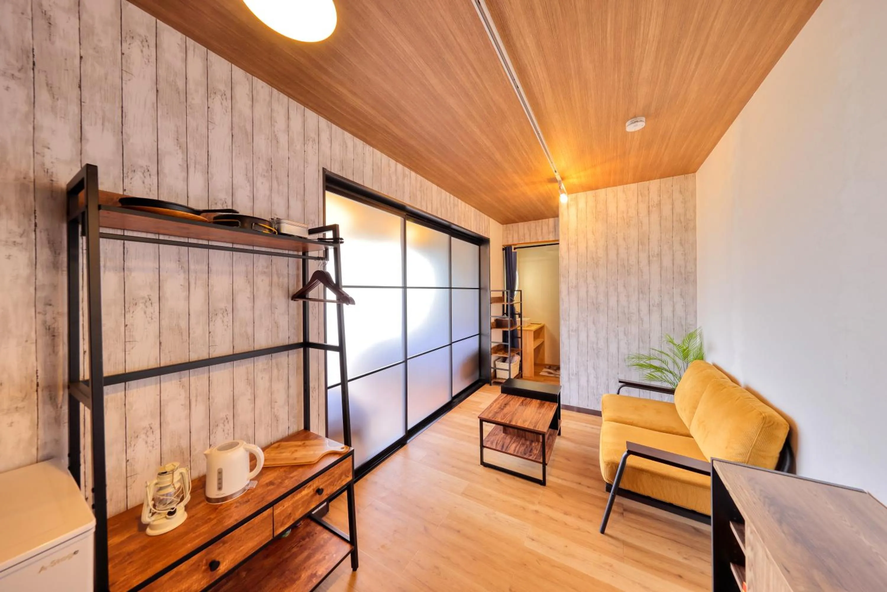 Living room in glampark S.O.P Fuji Kawaguchi Lake